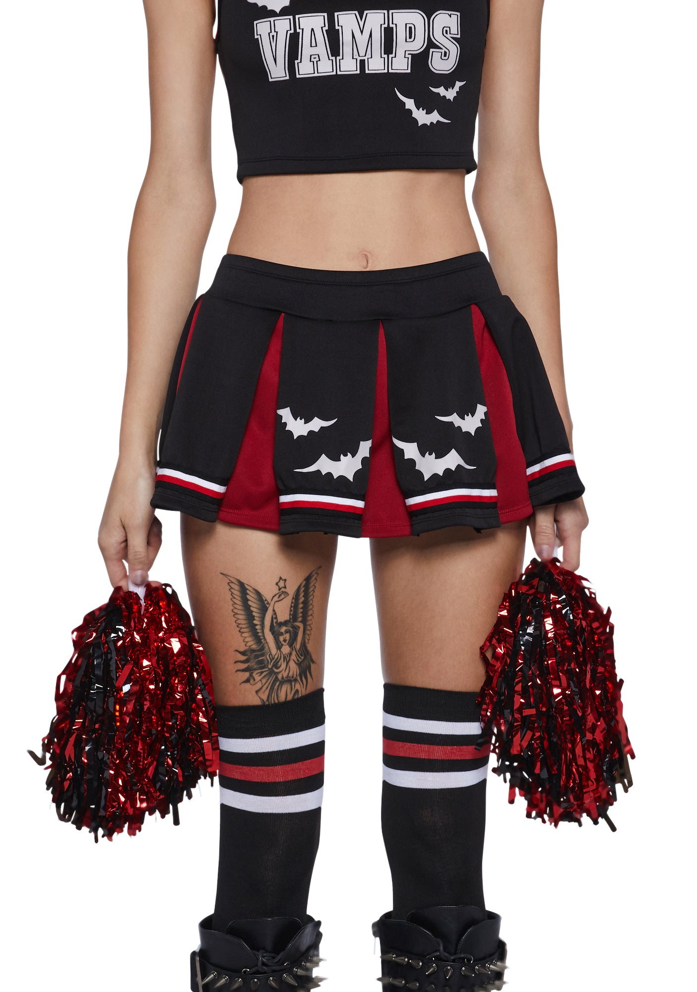 Sexy Dracula's Vampire Devil Cheerleader Costume Black/Red Dolls Kill