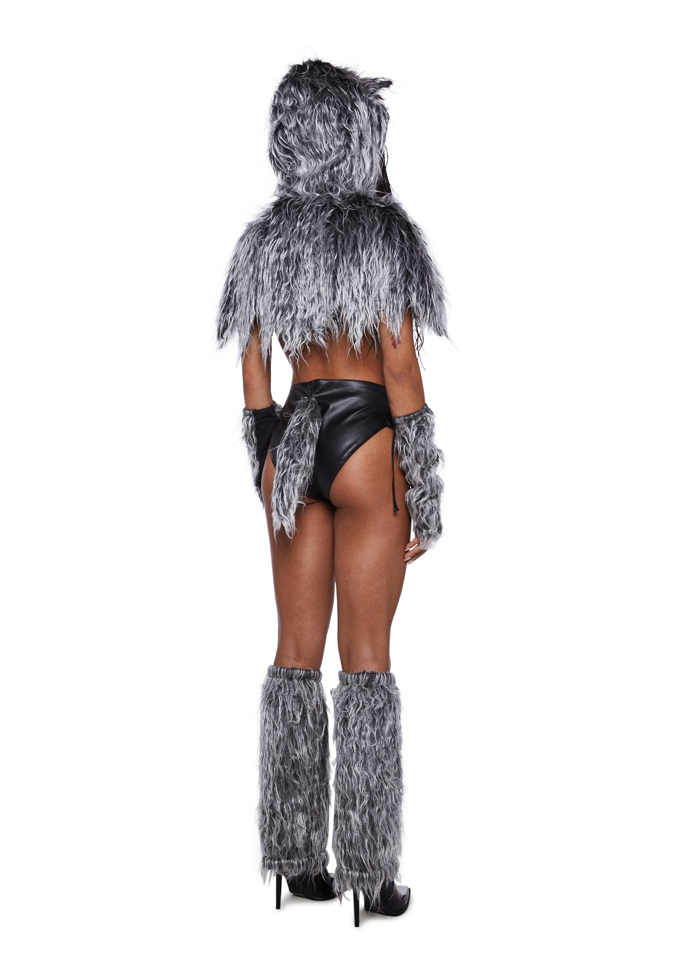Wolf Red Riding Hood Sexy Womens Halloween Costume - Gray Faux Fur Dolls Kill Wolf Red Riding Hood Sexy Womens Halloween Costume - Gray Faux Fur Dolls Kill