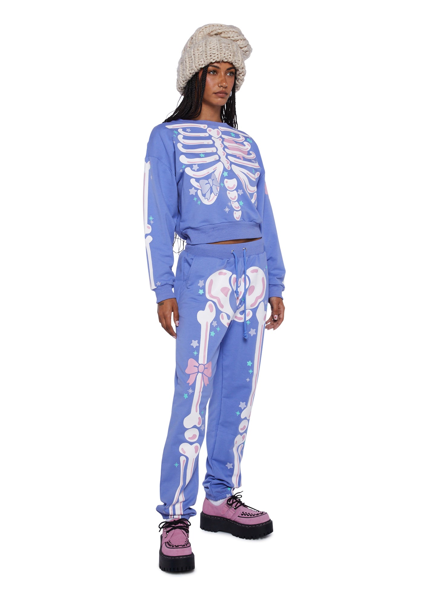 日本未入荷 Trickz N' Treatz - Wake The Dead Skeleton Joggers Trickz N' Treatz Graphic Kawaii Skeleton Sweatpants