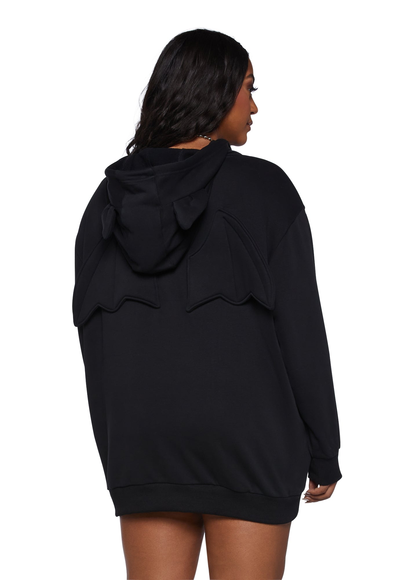Plus Size Trickz N Treatz Bat Mask Oversized Hoodie Dolls Kill