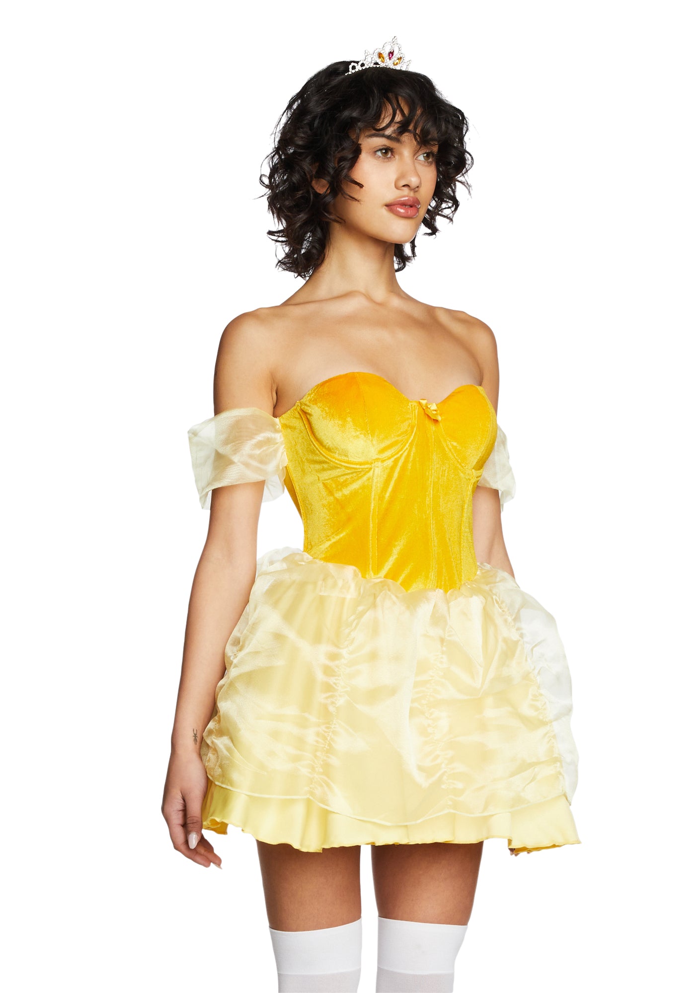 Belle Beauty And The Beast Princess Mini Dress Sexy Womens Halloween Costume - Yellow Yellow / SMALL Belle Beauty And The Beast Princess Mini Dress Sexy Womens Halloween Costume - Yellow Yellow / SMALL