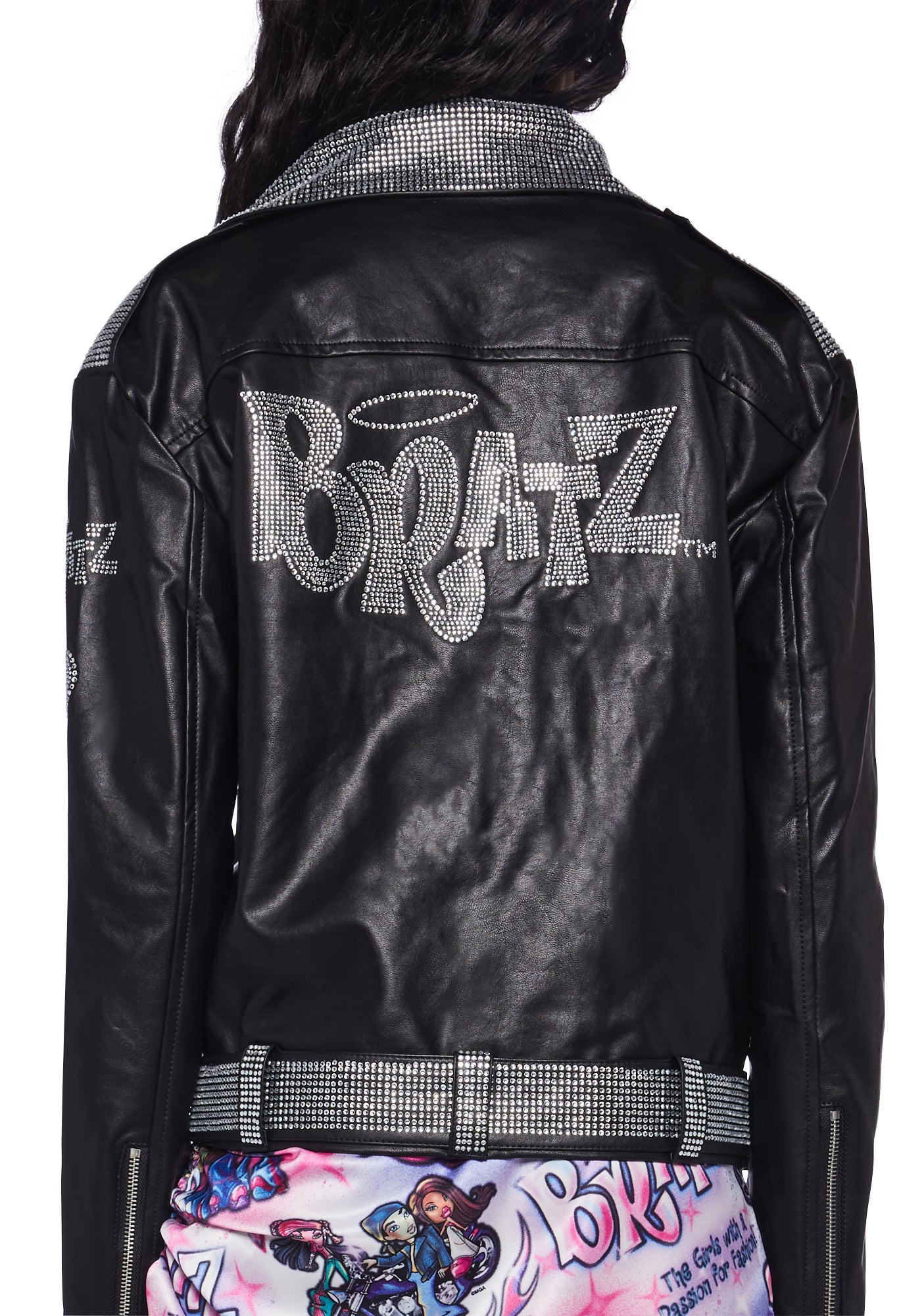 Glam Rock Rhinestone Moto Jacket