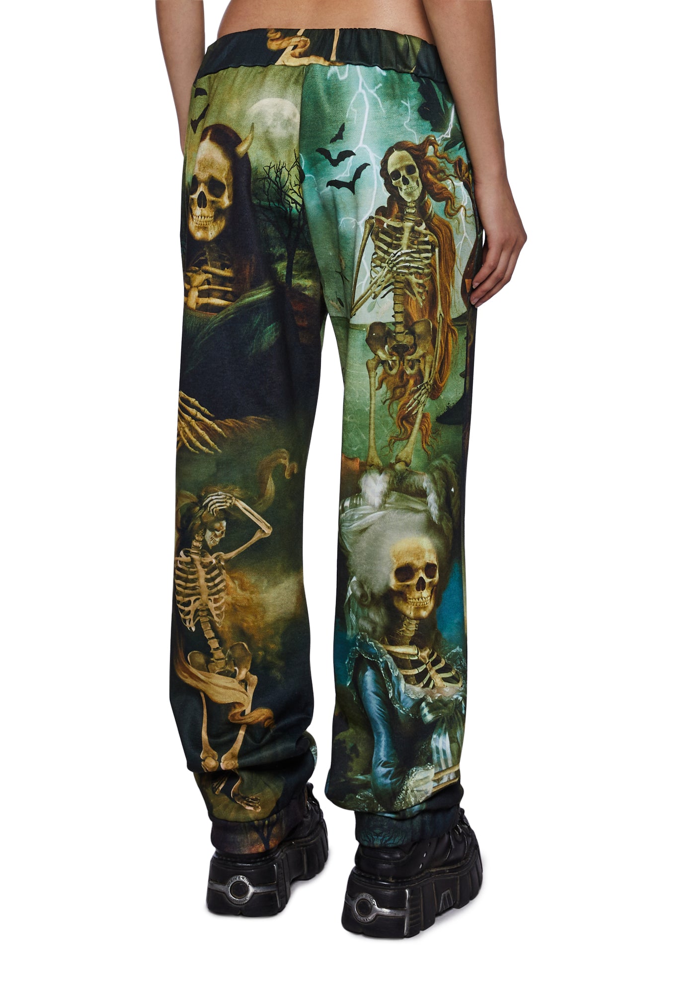 日本未入荷 Trickz N' Treatz - Wake The Dead Skeleton Joggers Trickz N Treatz Skeleton Print Jogger Sweatpants - Black