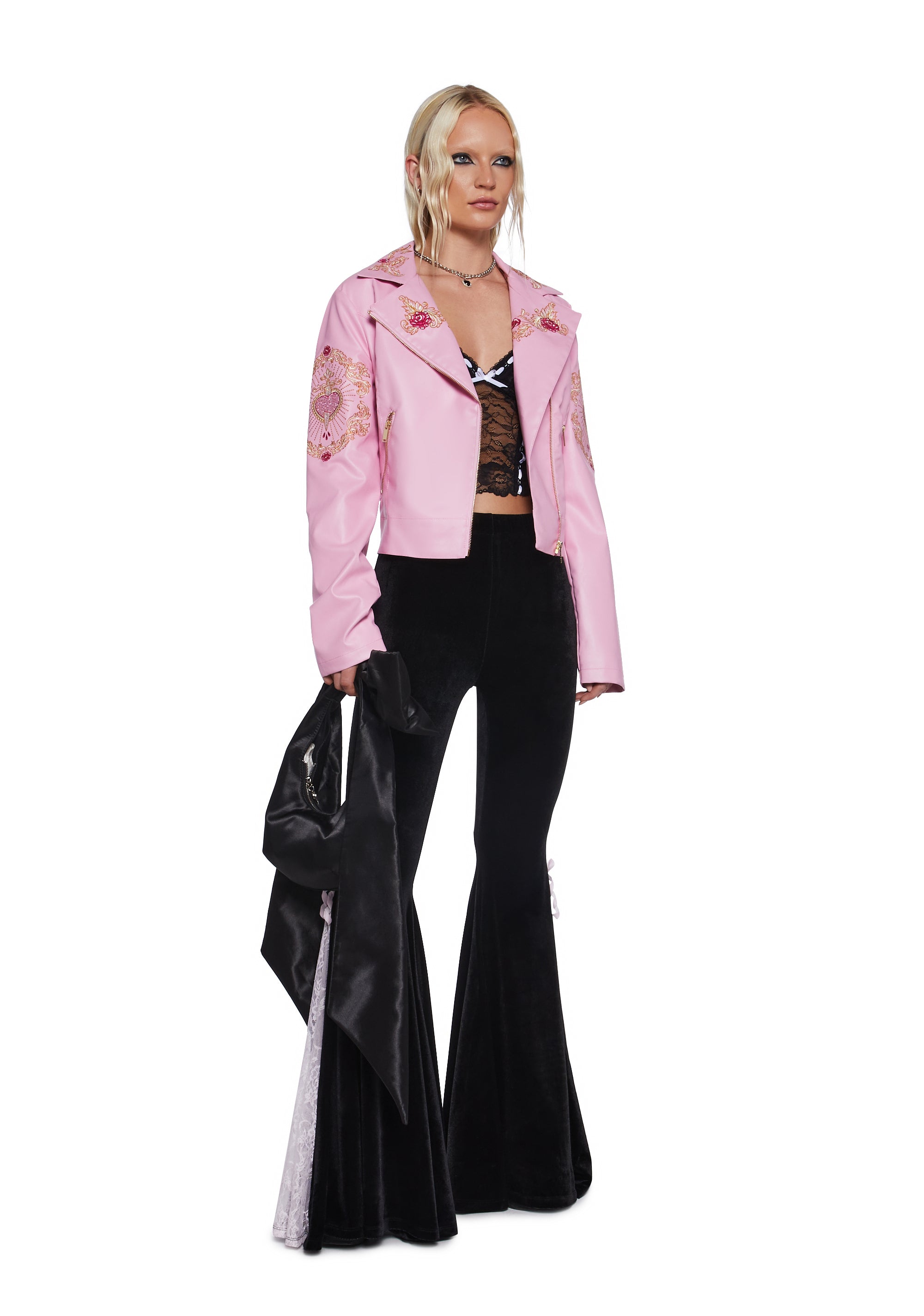 Sugar Thrillz Ornate Embroidered Moto Jacket - Pink – Dolls Kill Sugar Thrillz Ornate Embroidered Moto Jacket - Pink – Dolls Kill