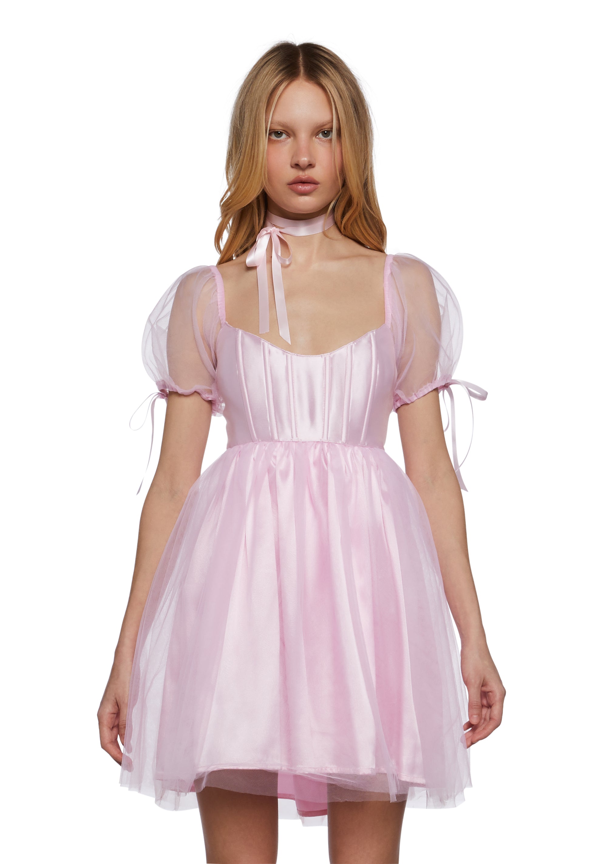 Sugar Thrillz Babydoll Corset Dress With Tulle Skirt
