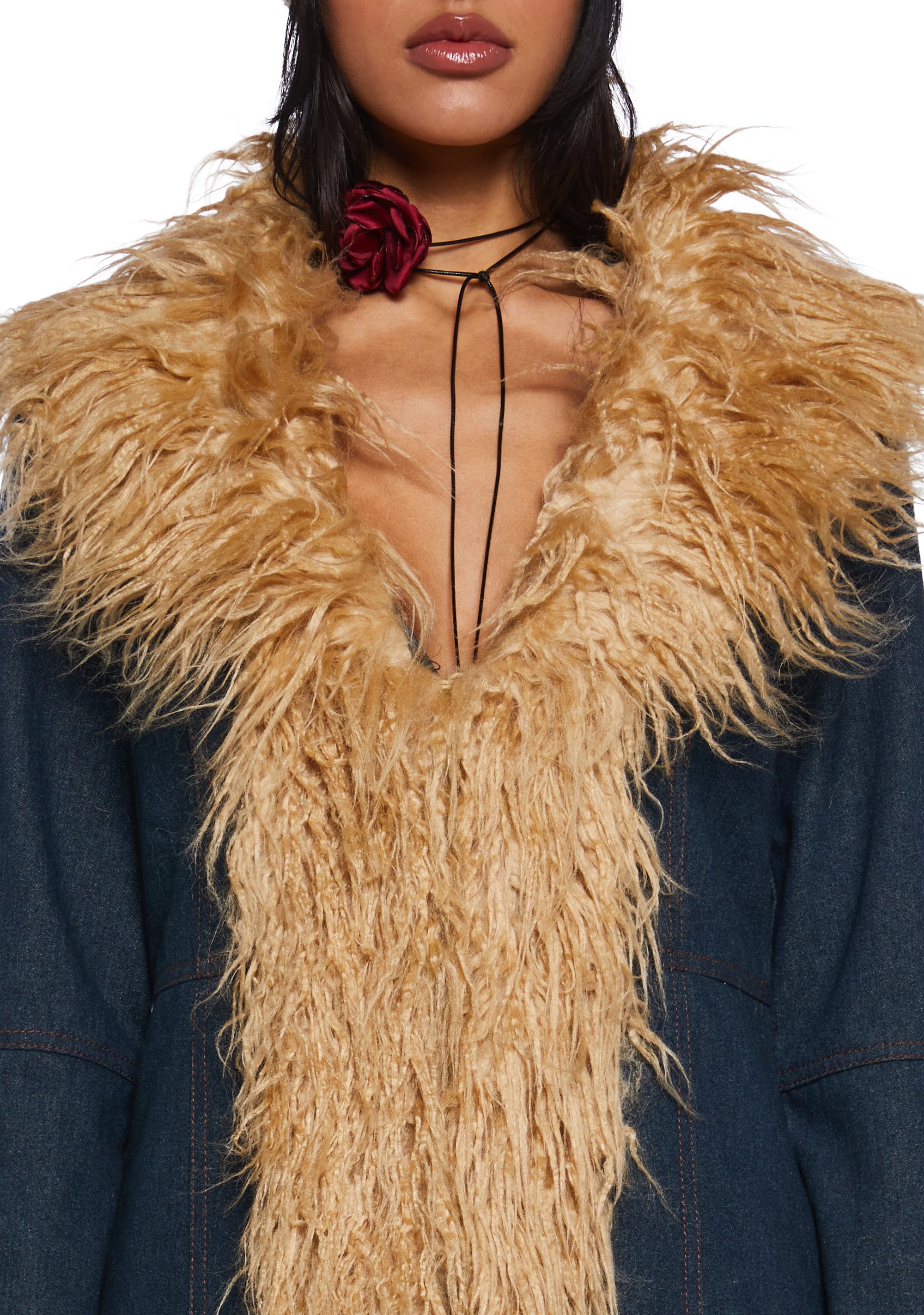 Denim snuggle long jacket hotsell