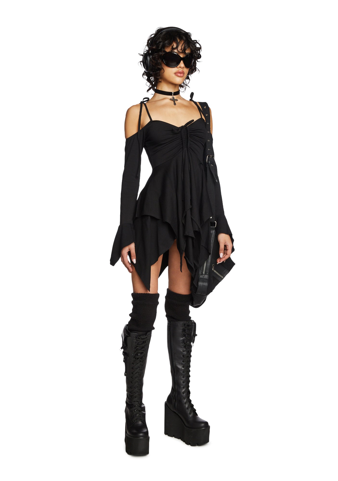 F is For Fairies Handkerchief Dress - Black