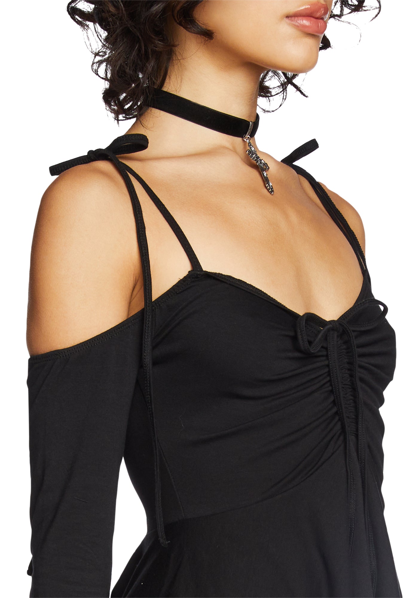 Off the shoulder handkerchief dress online