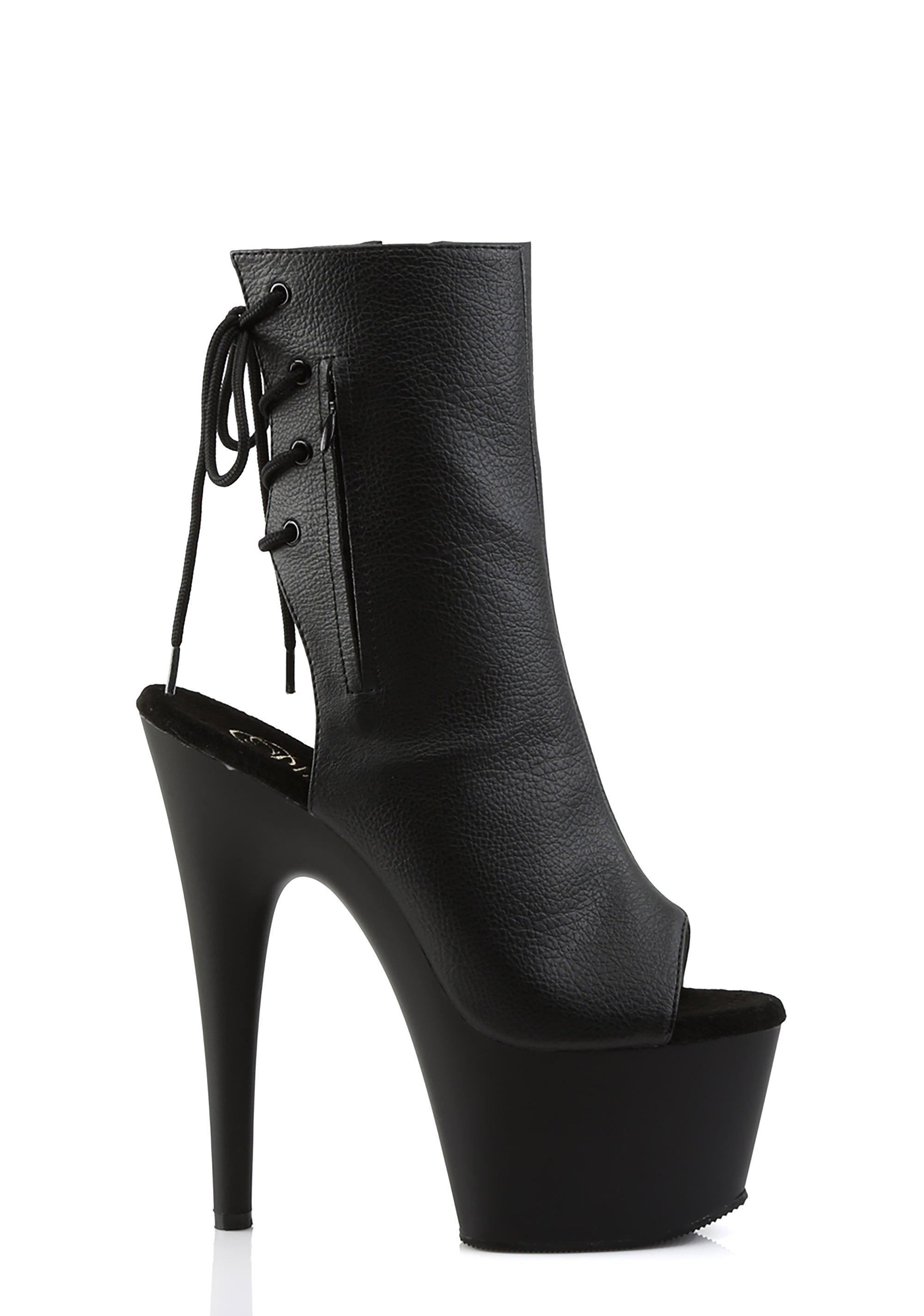 Matte Handlin' Business Open Toe Platform Booties