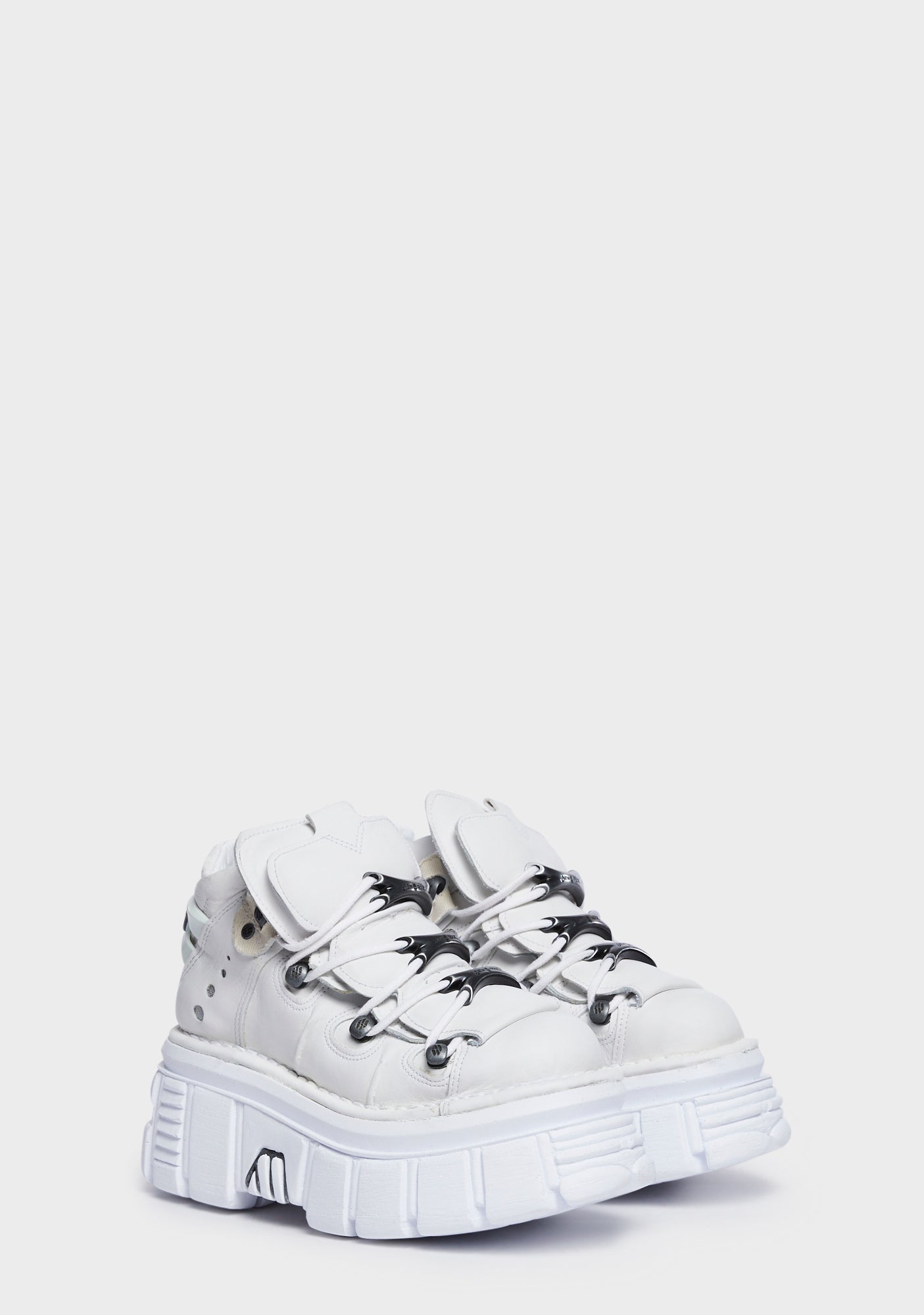 White Metallic S53 Leather Sneakers