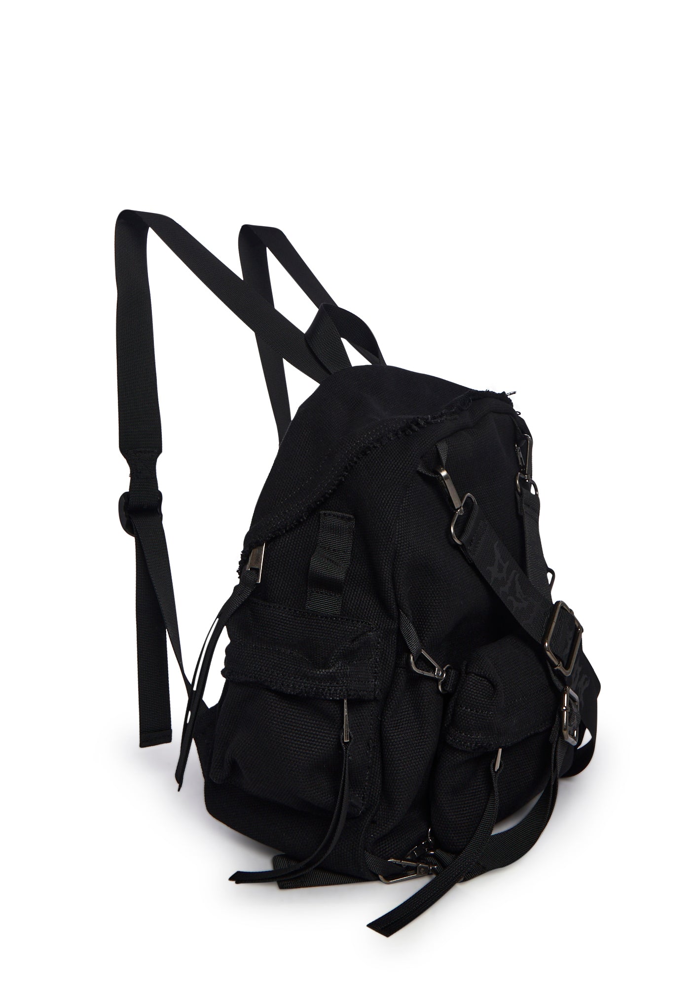 Delle cose distressed backpack Delle Cose Woven Leather Backpack - Black Backpacks, Bags  main image 2