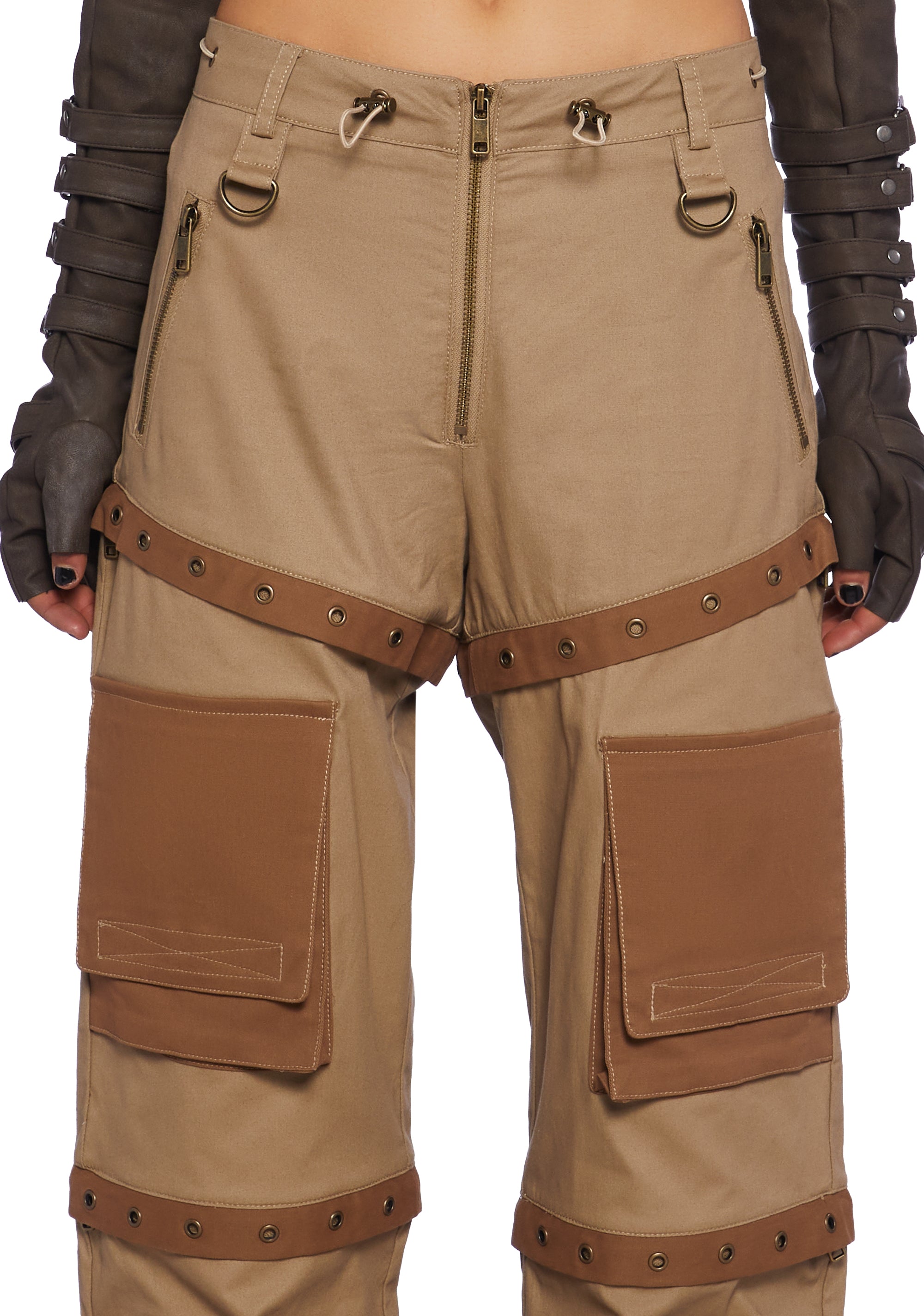 Club Exx Two Way Convertible Cargo Pants - Sand – Dolls Kill