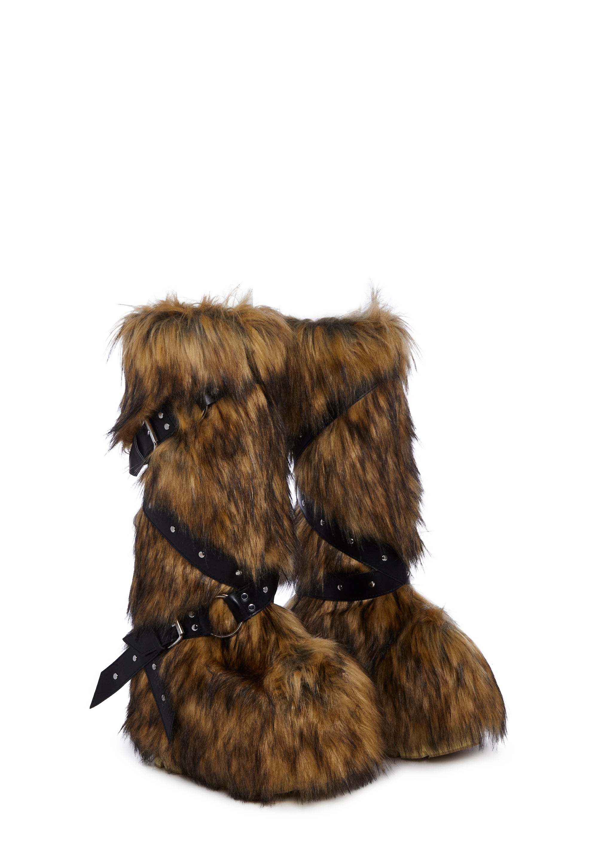 Wild Instincts Faux Fur Boots - Brown