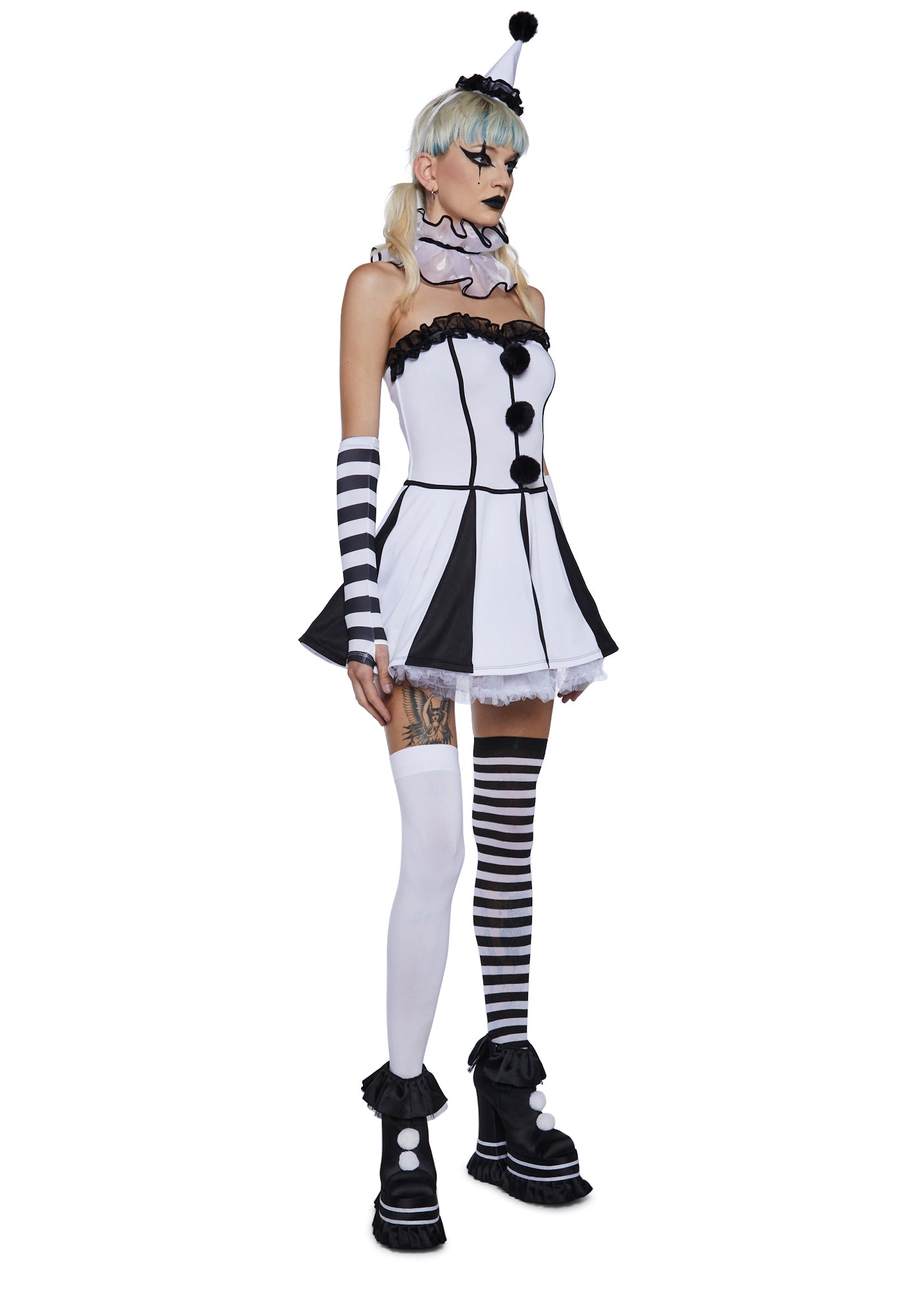 Classic Clown Girl Costume - White