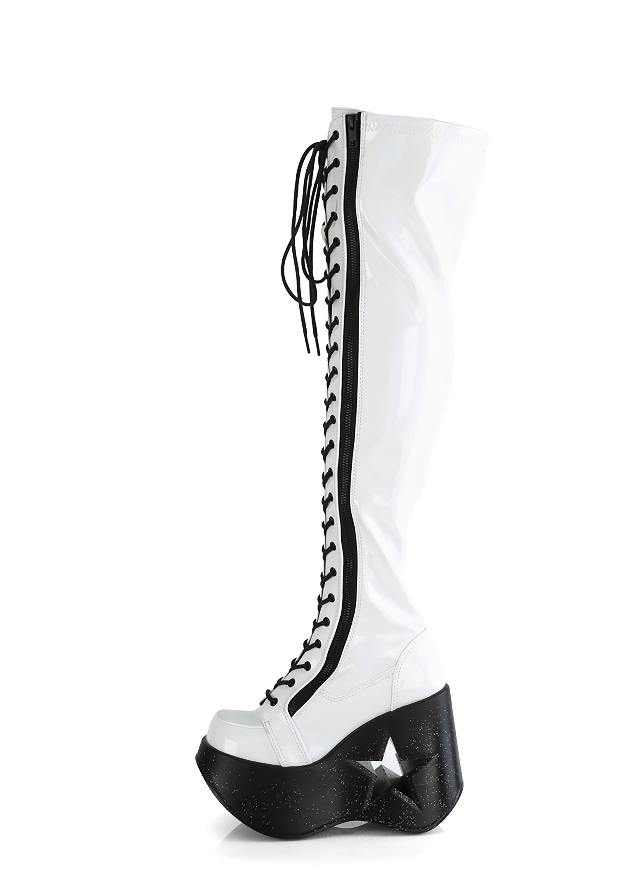 White Dynamite-300 Knee High Boots
