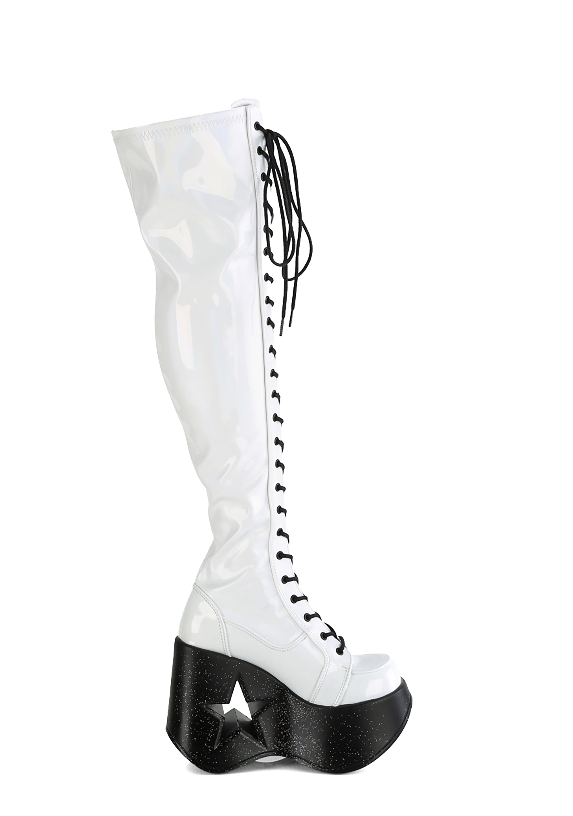 White Dynamite-300 Knee High Boots