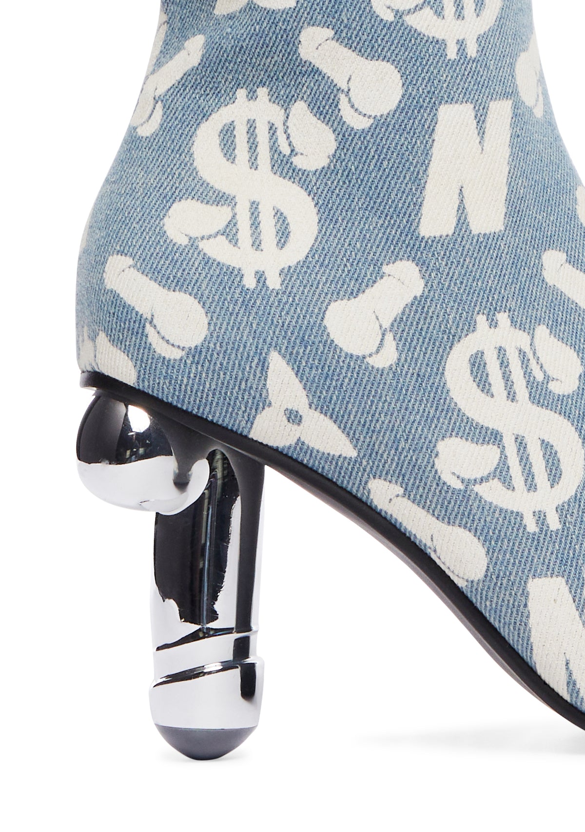 Denim Dick Heel Boots