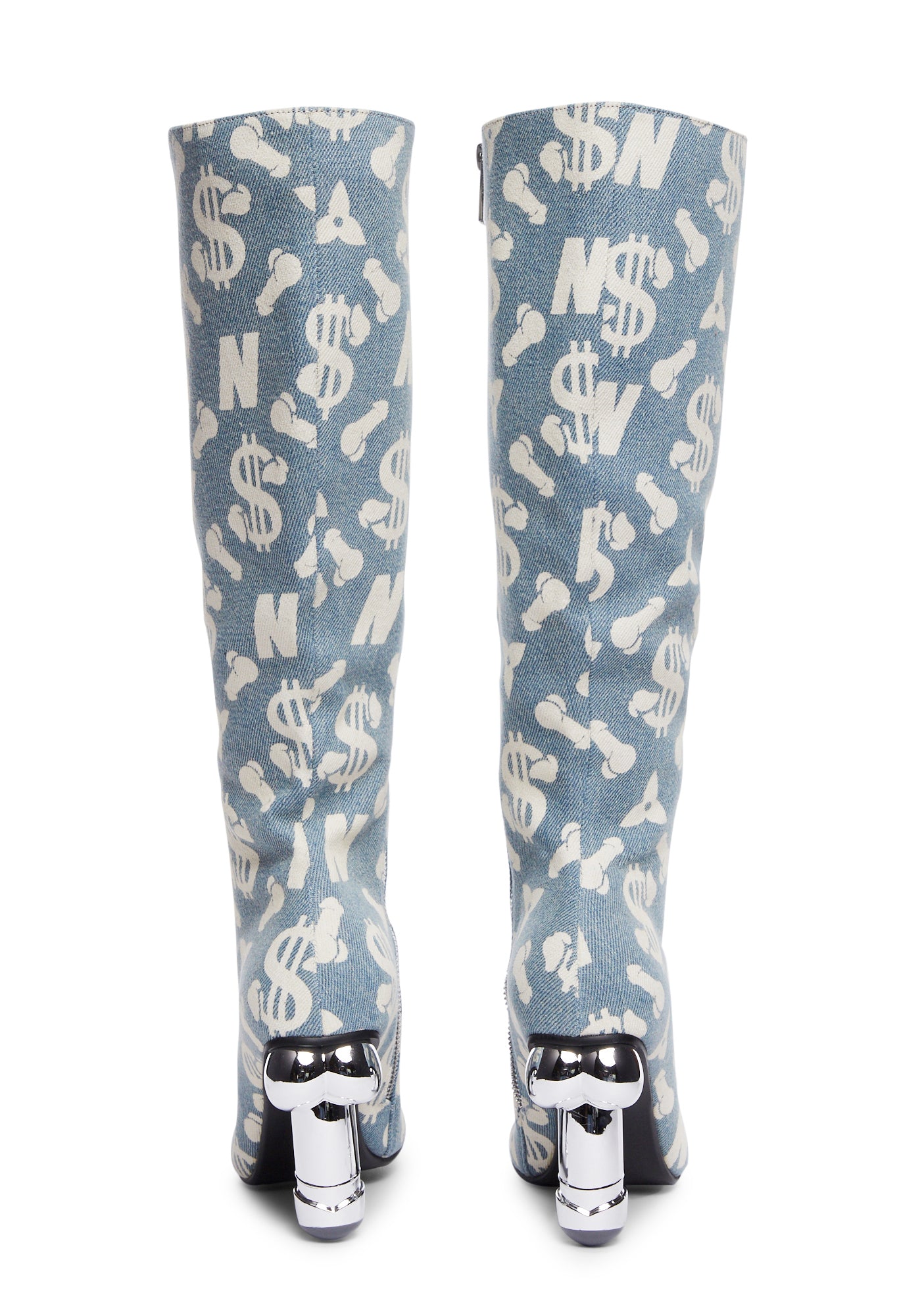 Denim Dick Heel Boots