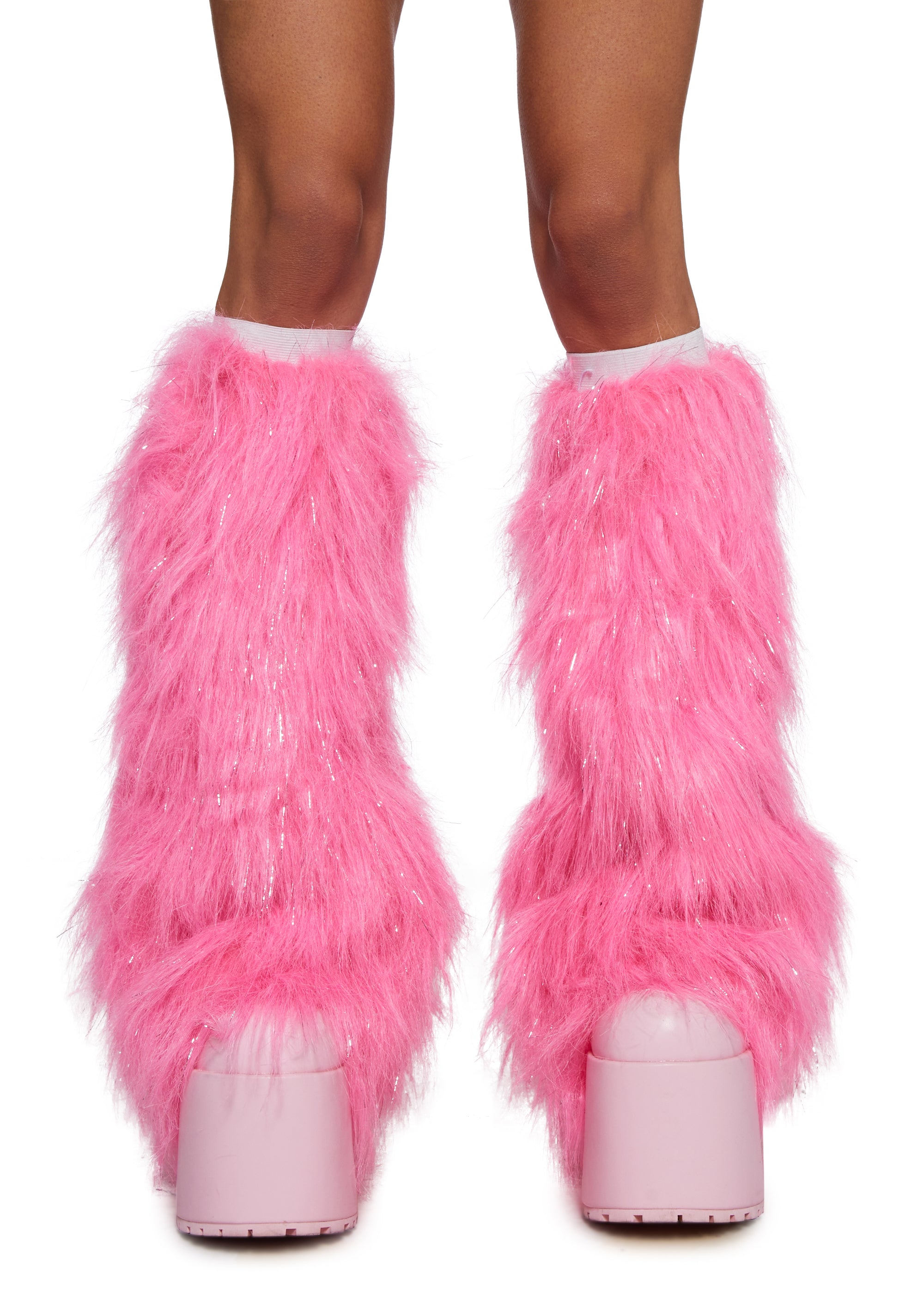 Candied Desert Stomper Furry Leg Warmers - Pink,All Products : American Fashion Style Bags On Sale