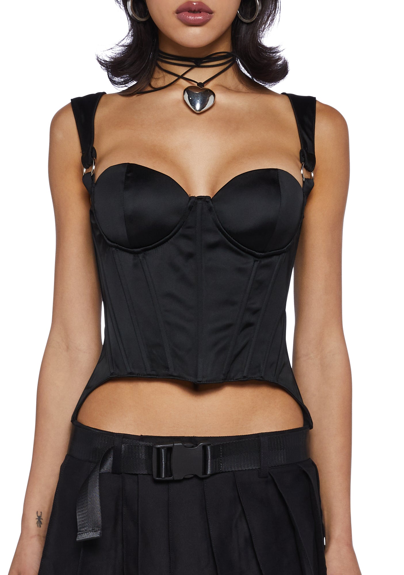 Poster Grl Boned Padded Bustier Crop Top Black Dolls Kill