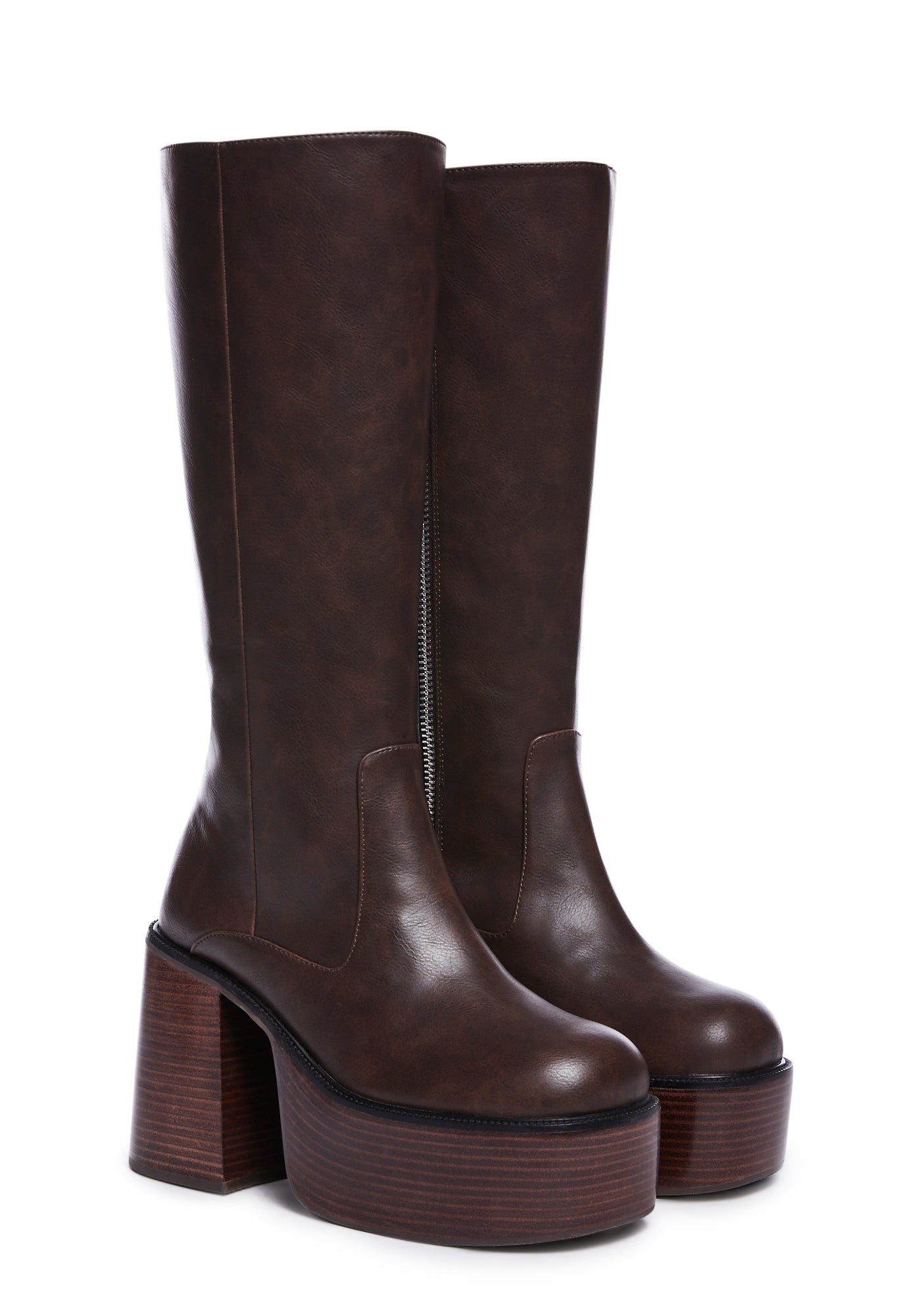 Vintage Soul Knee High Boots - Chocolate