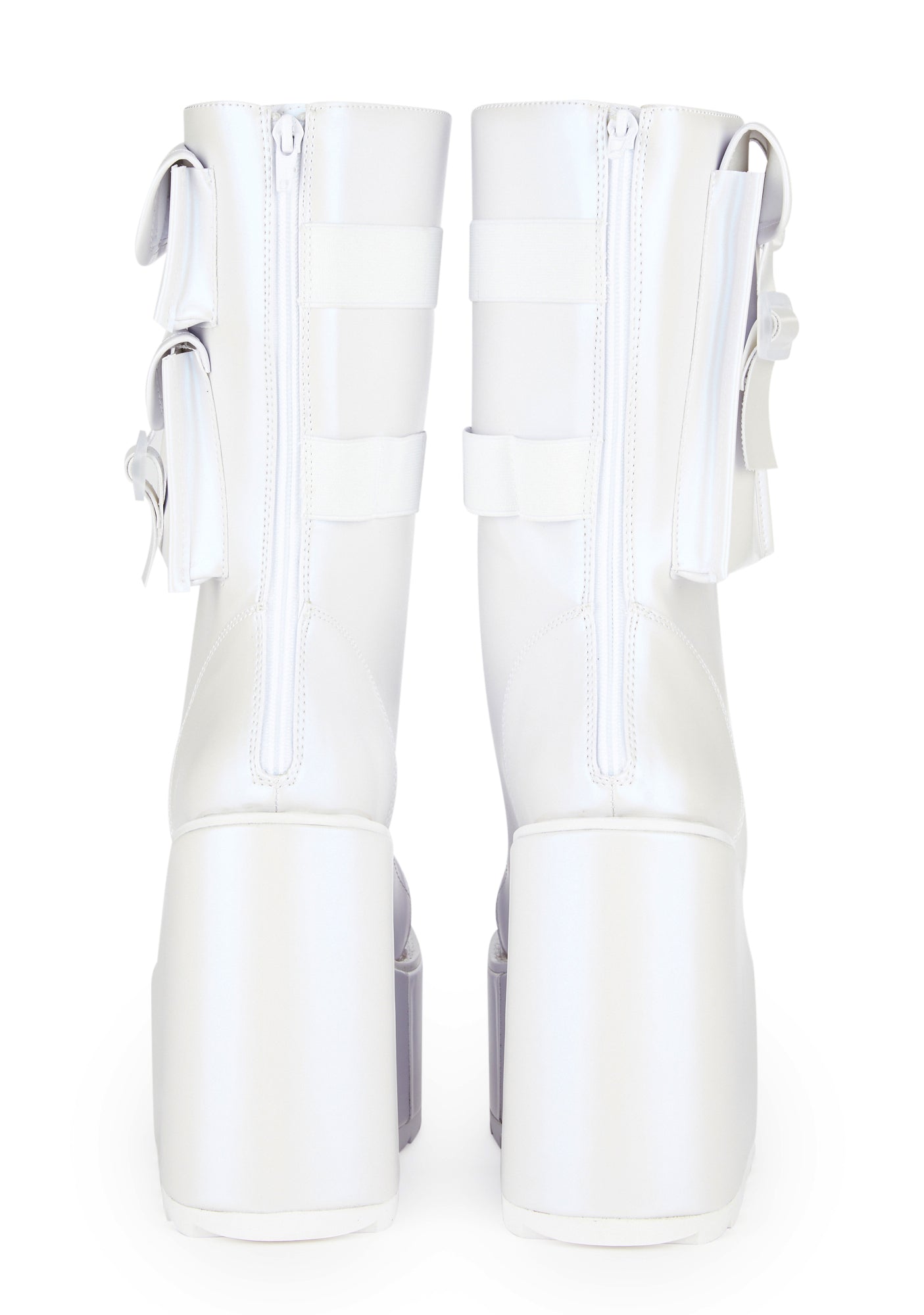 Y.R.U. Pocket Platform Boots Pearl White Dolls Kill