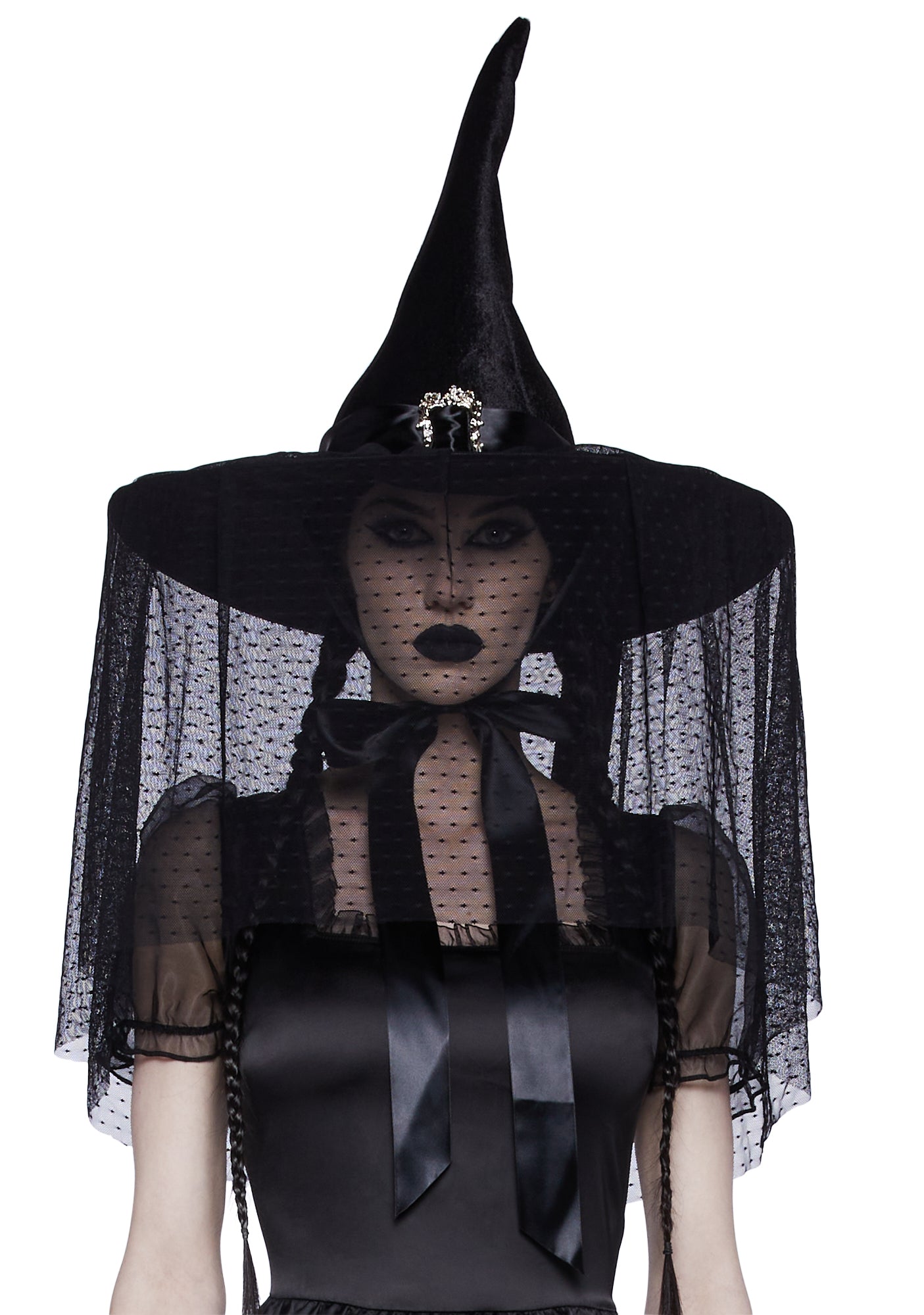 Witch hat with veil outlet