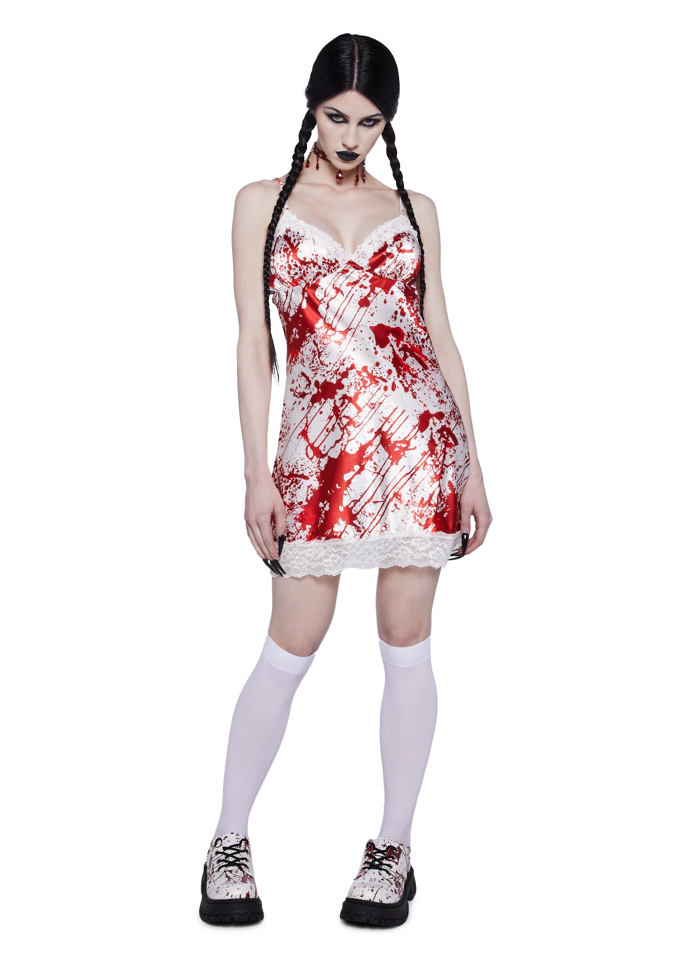 Trickz N Treatz Scream Queen Slip Dress White X Small