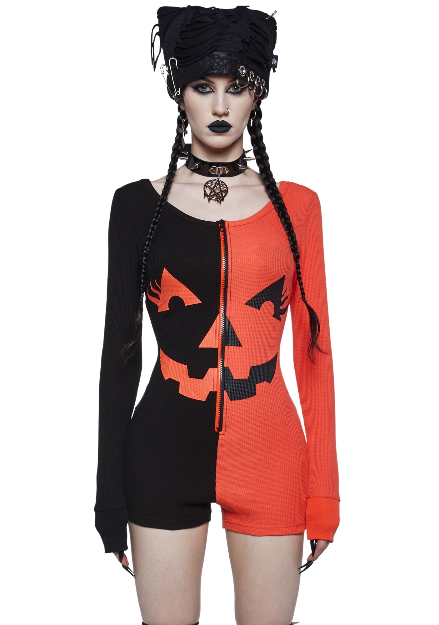 Feelin´ Hollow Inside Pumpkin Romper Trickz N´ Treatz,Specials : American Fashion Style Bags On Sale