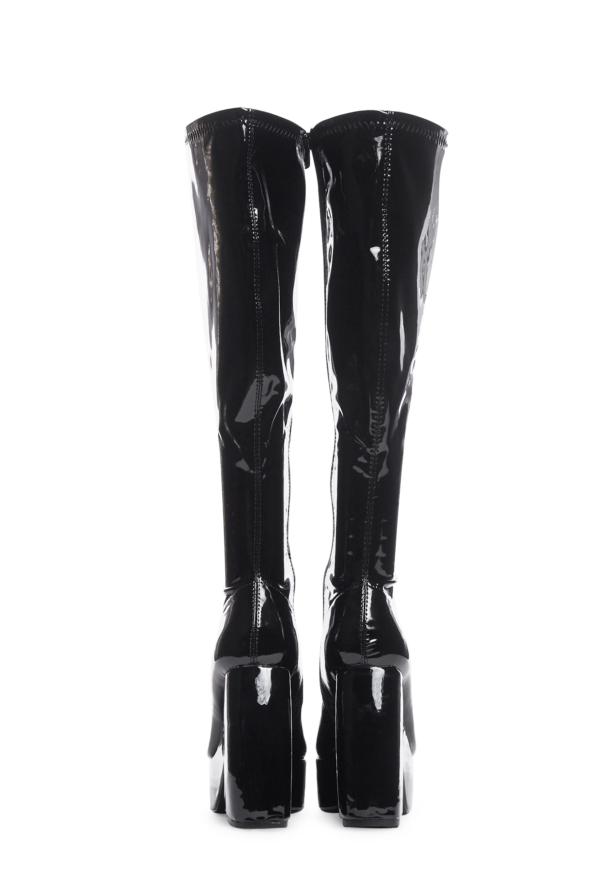 Patent Vinyl Platform Boots - Black – Dolls Kill
