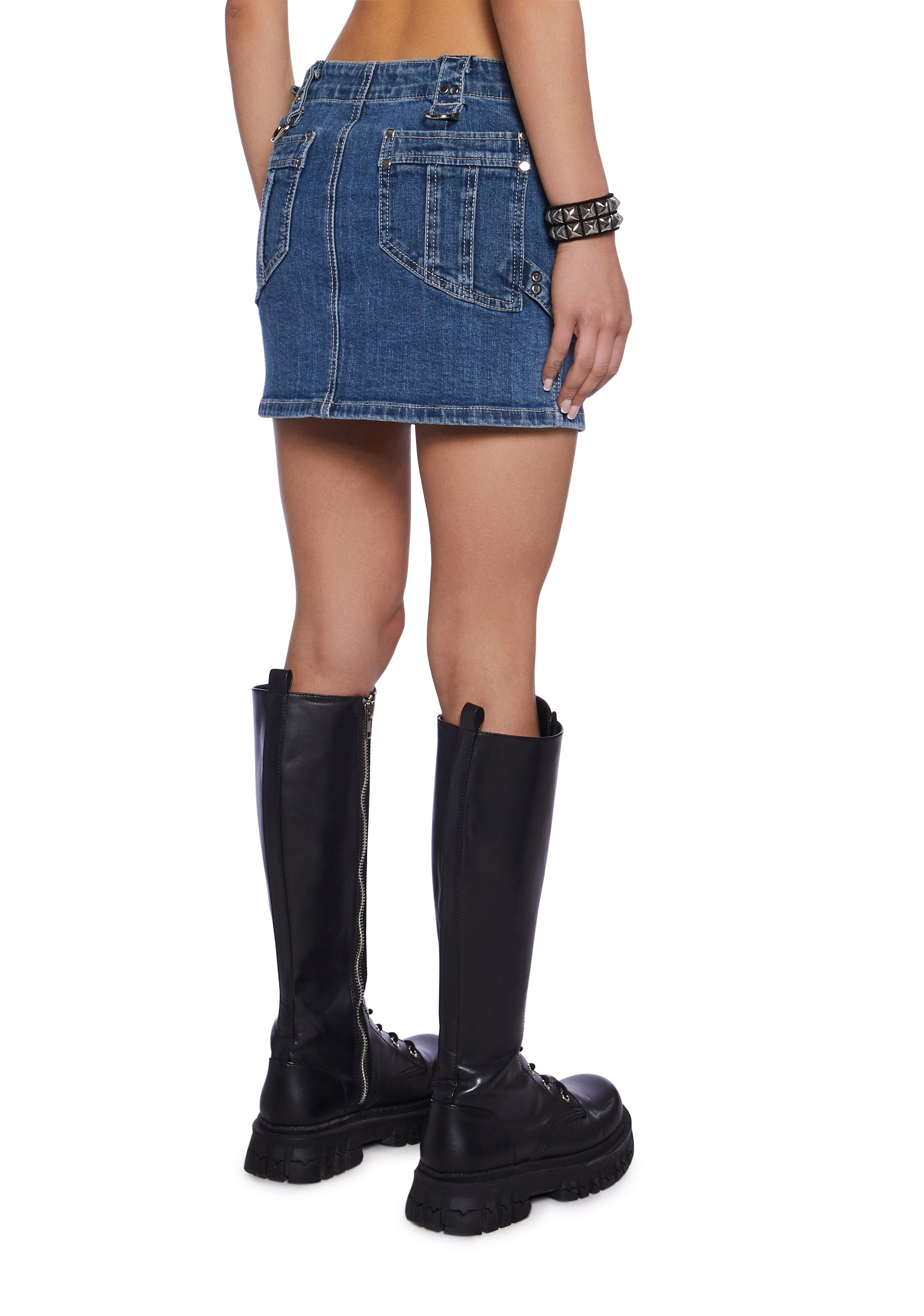 Tripp NYC Denim Zipper Mini Skirt - Blue – Dolls Kill