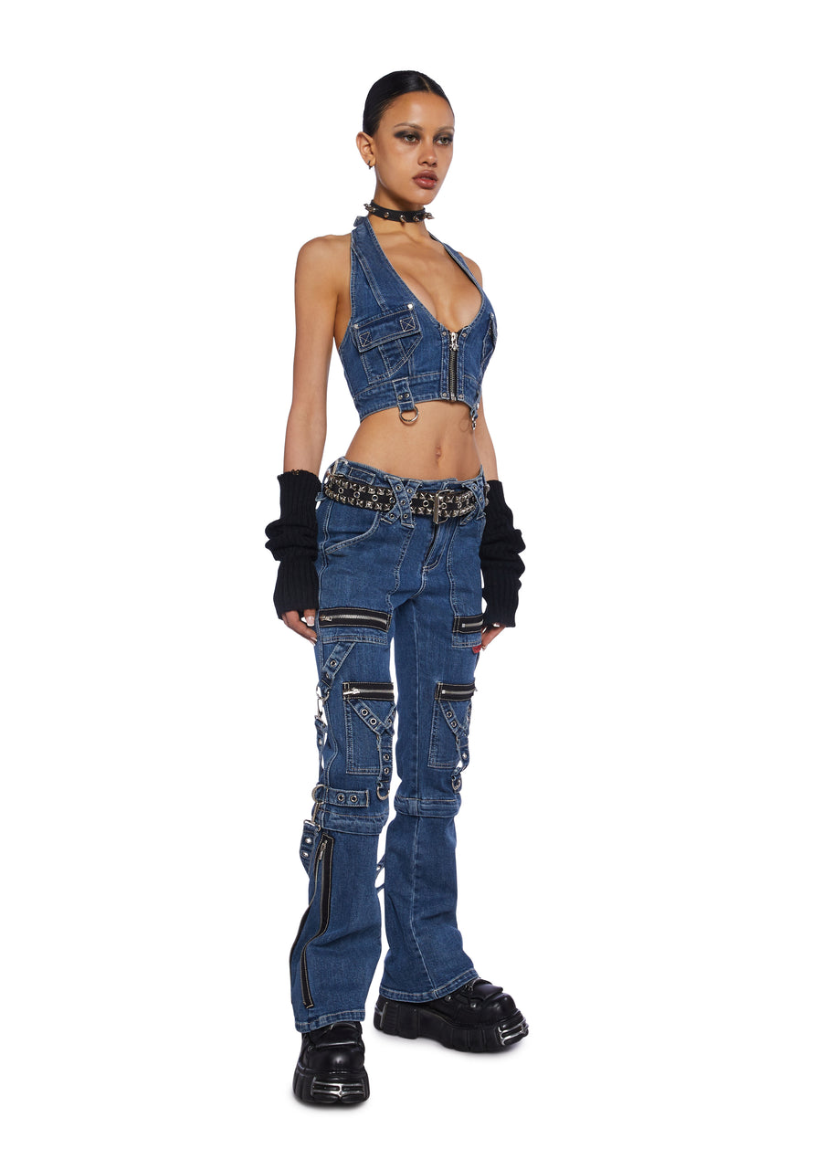 Zip to Zip Pants - Blue Denim - alternate