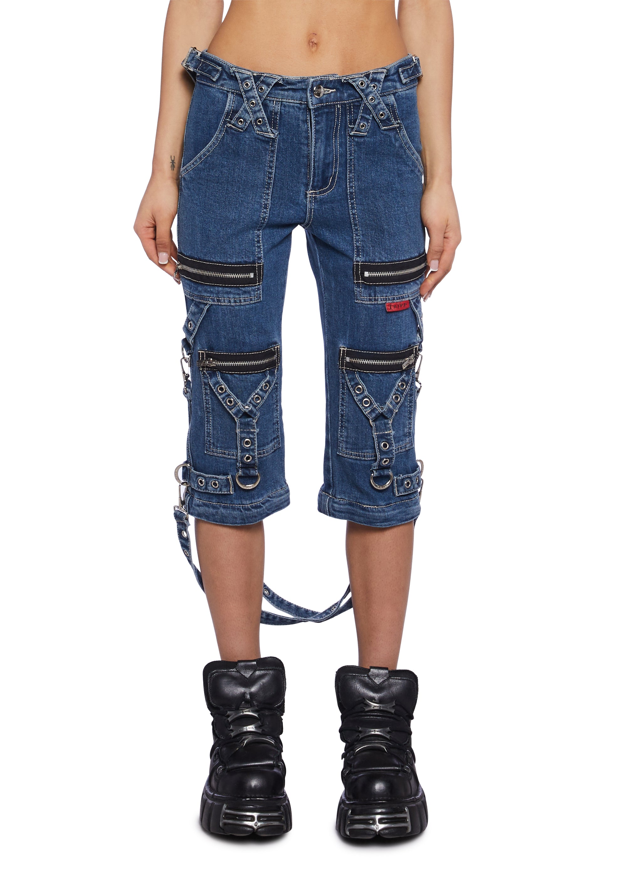 Tripp NYC Zip To Zip Denim Jeans Pants - Blue – Dolls Kill