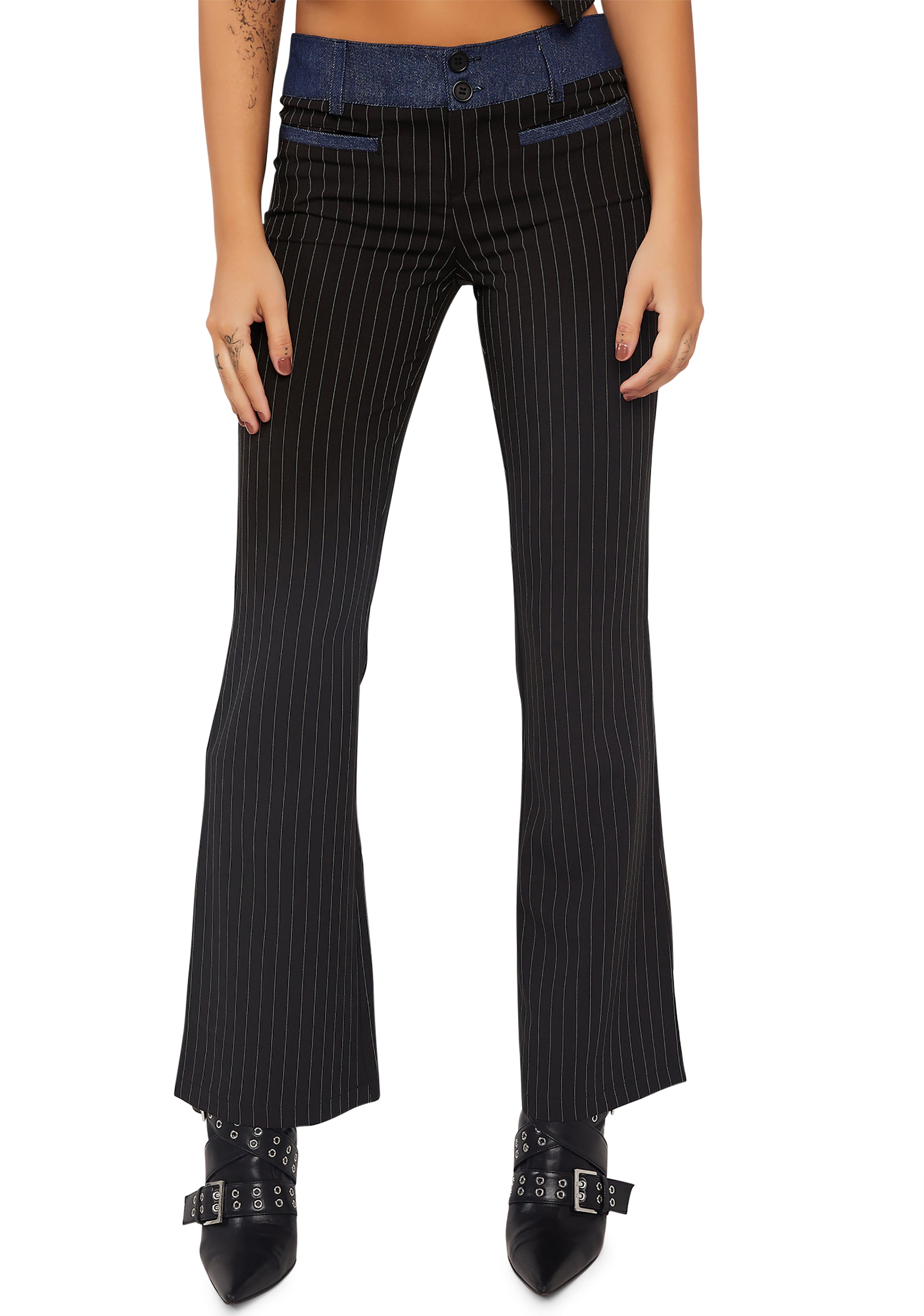 Gemma Pinstripe Trousers Generation Kiss,Specials : American Fashion Style Bags On Sale