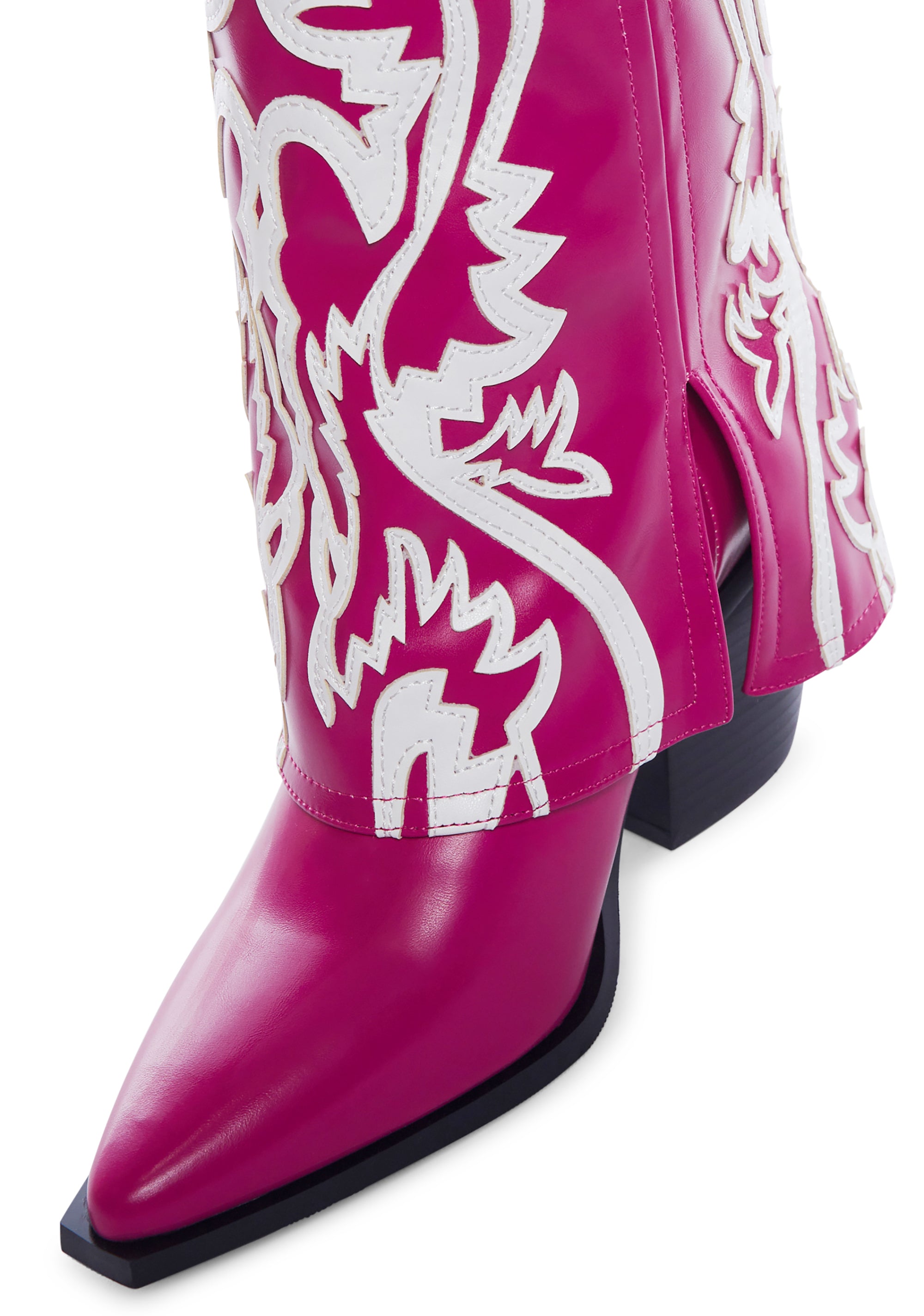 AZALEA WANG Mid-Calf Foldover Cowboy Boots - Pink – Dolls Kill