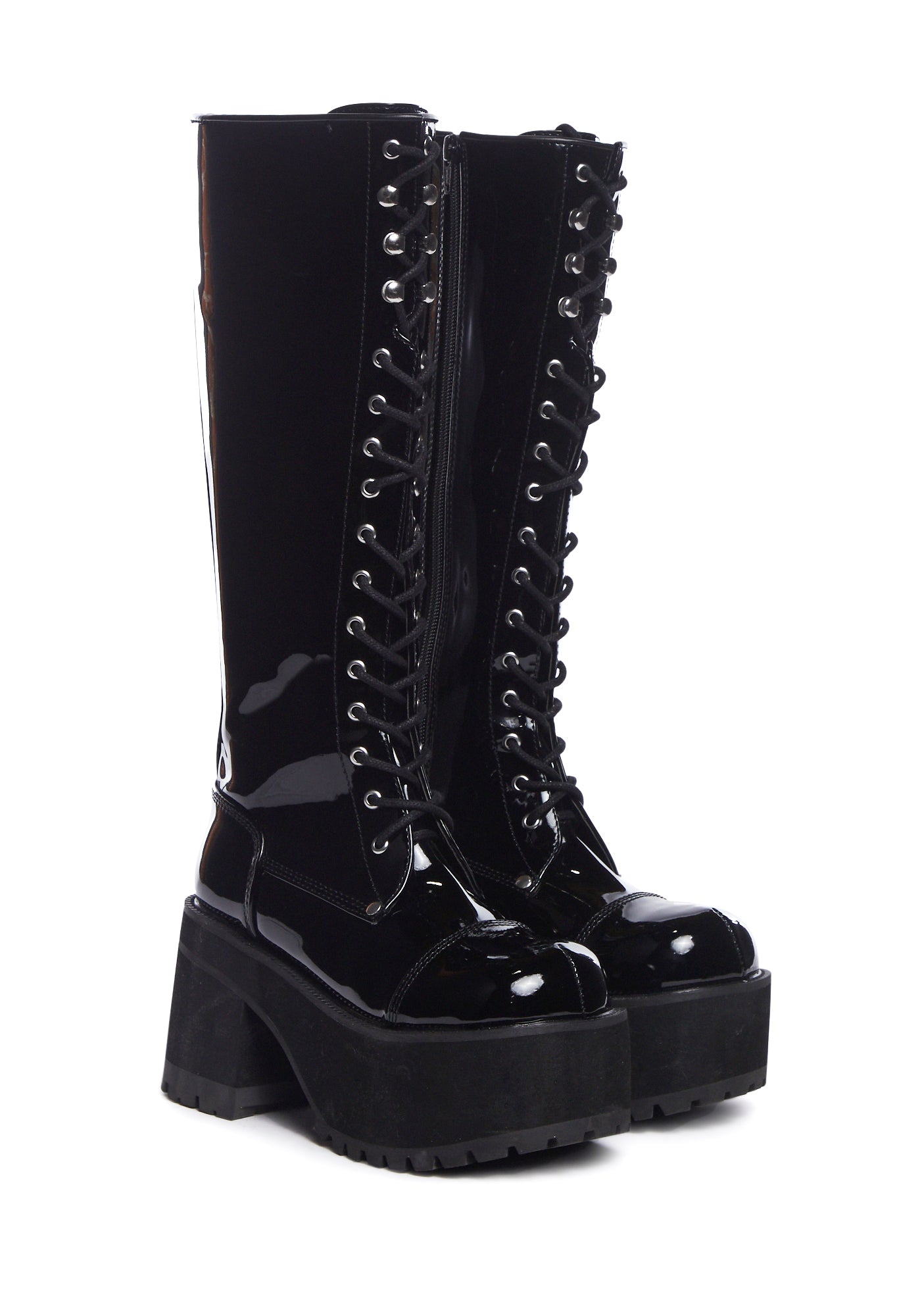 Demonia Ranger-302 | Men's Black Knee-High Platform Boots