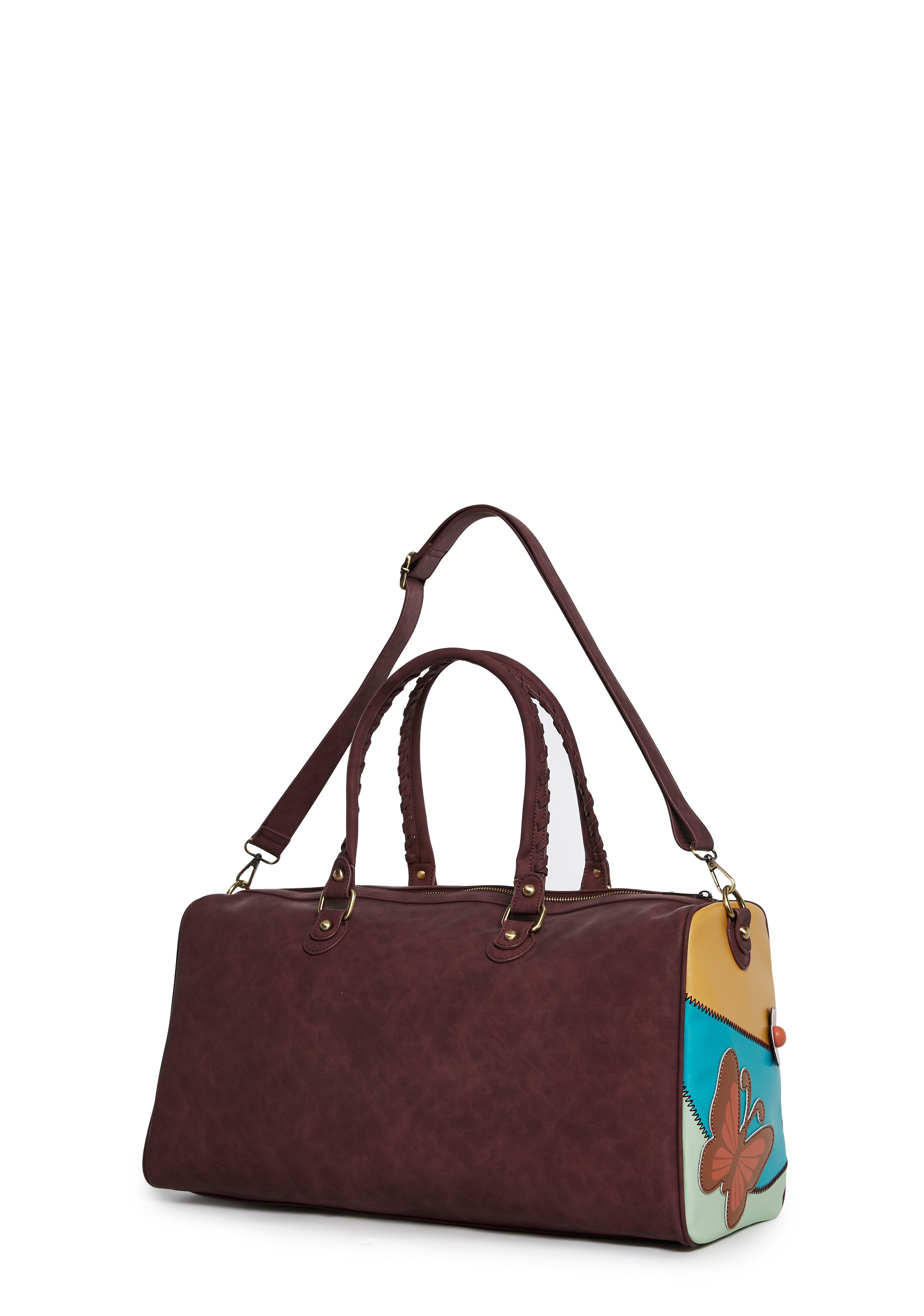 Current Mood Floral Mushroom Weekender Vegan Leather Bag