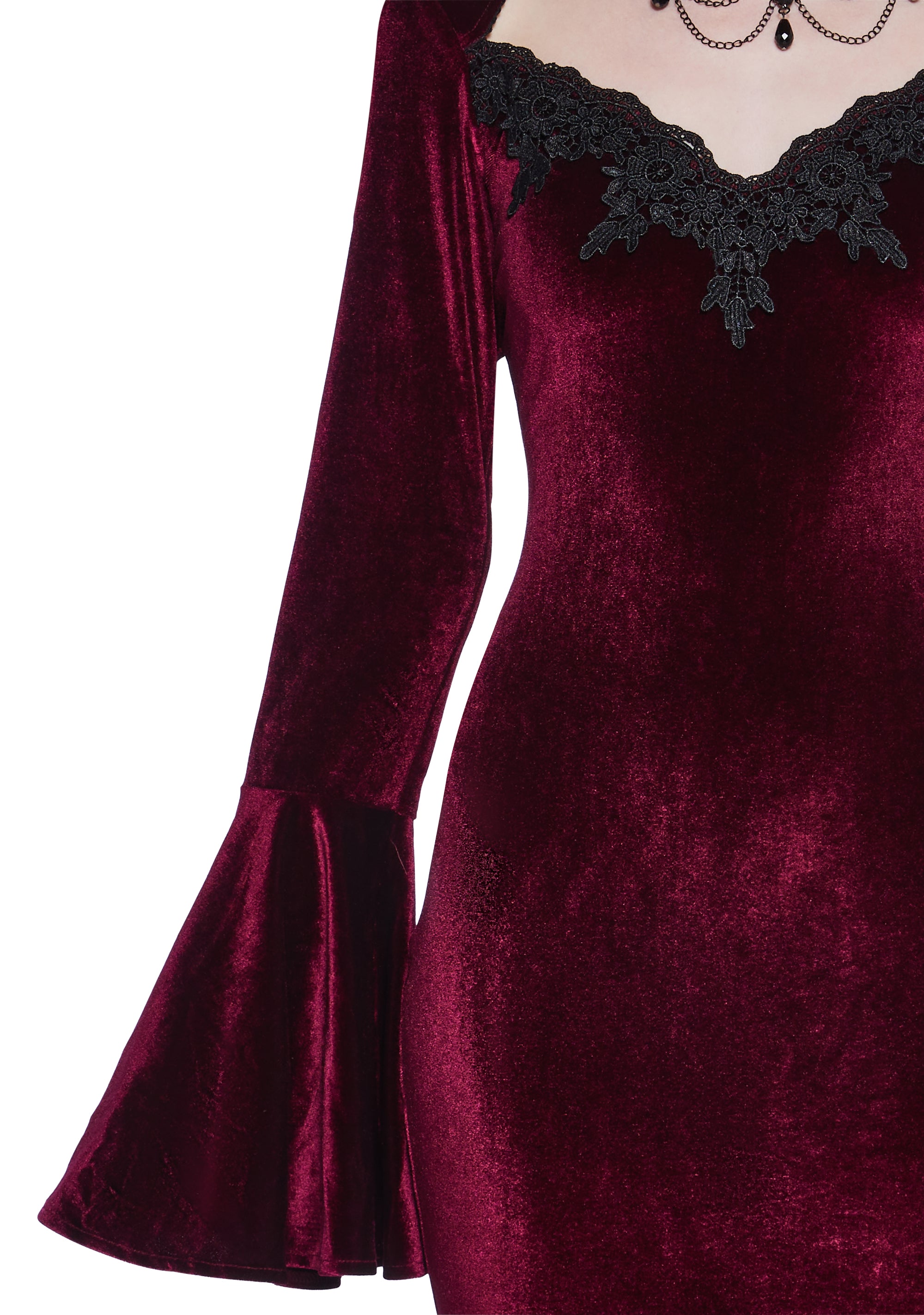 Widow Velour Lace Trim Maxi Dress - Dark Purple – Dolls Kill