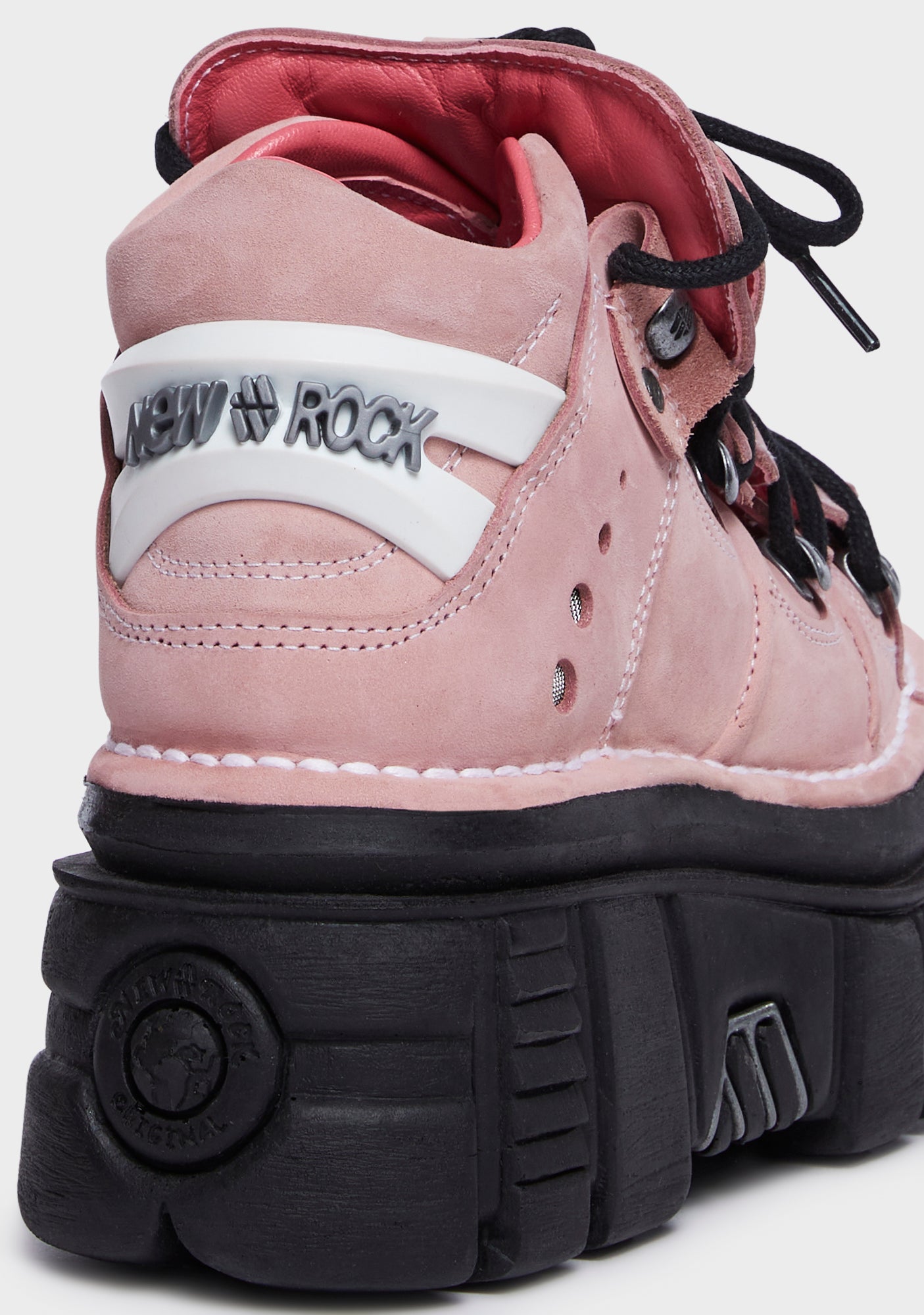 New Rock Pink Leather Chunky Platform Ankle Boots – Dolls Kill