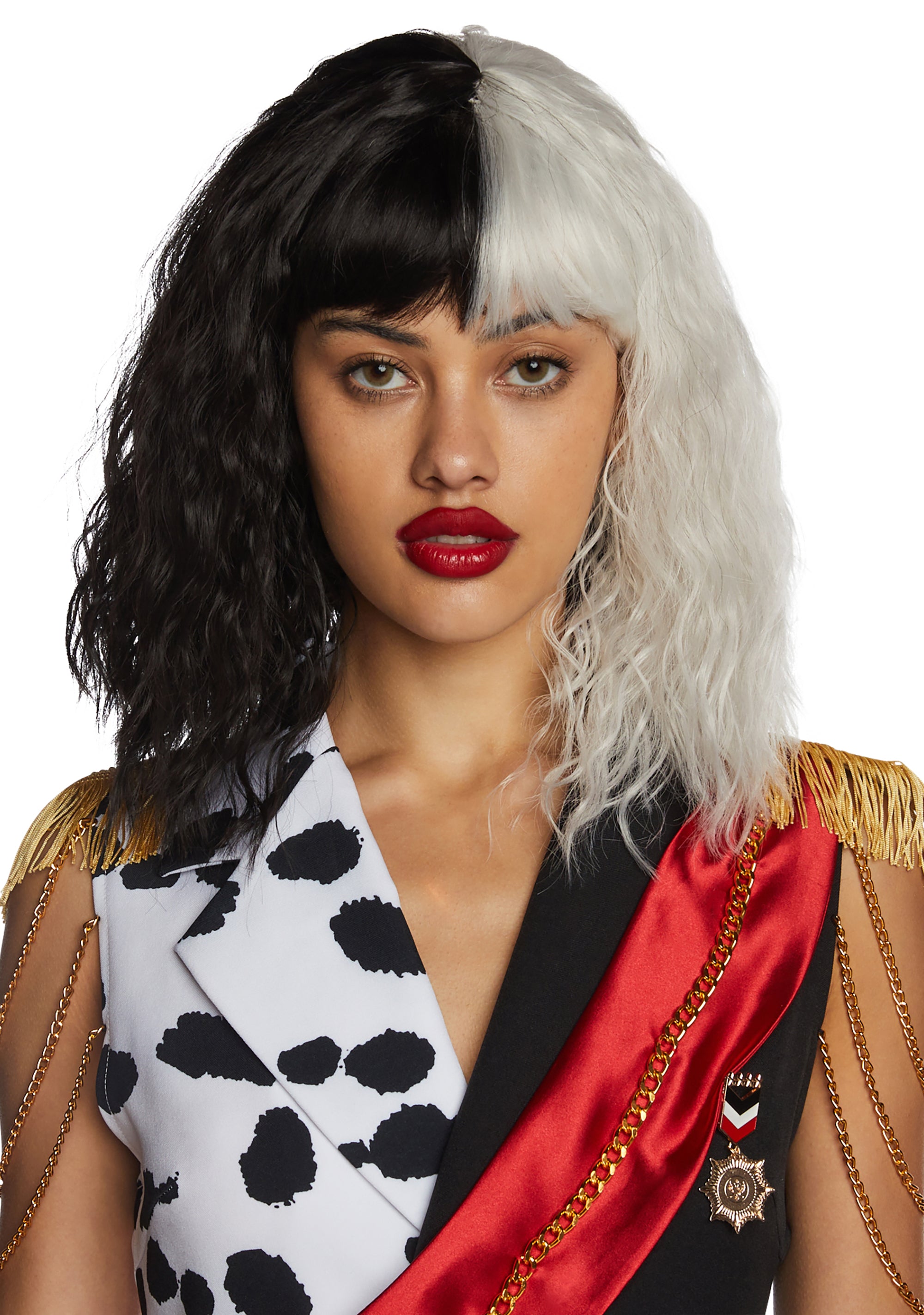 Trickz N Treatz Dognapper Villain Two Tone Wig - Black/White – Dolls Kill