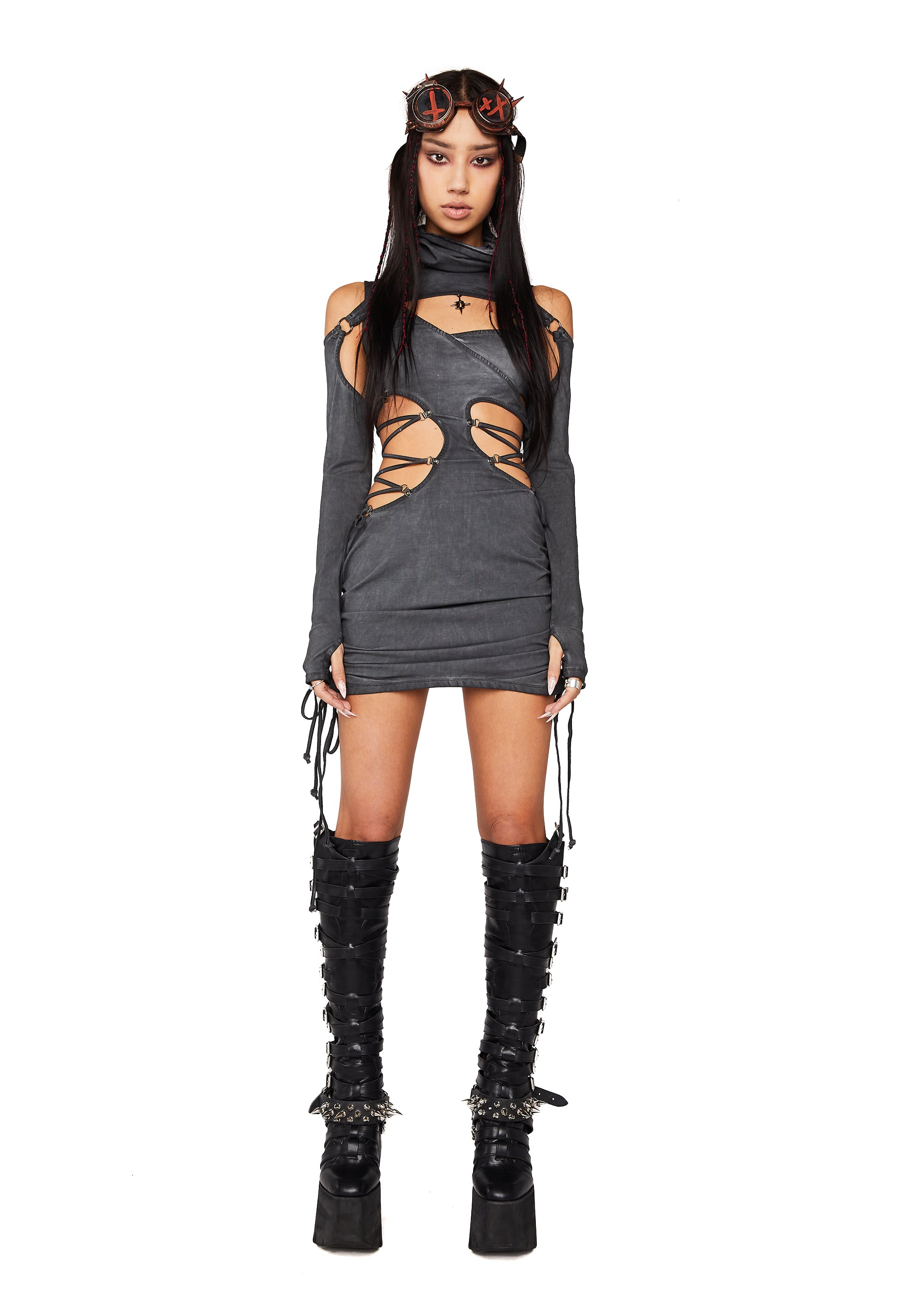 【SCENERITY】Dying layered sleeves Recycled Jersey Moon Catsuit • Marine Serre