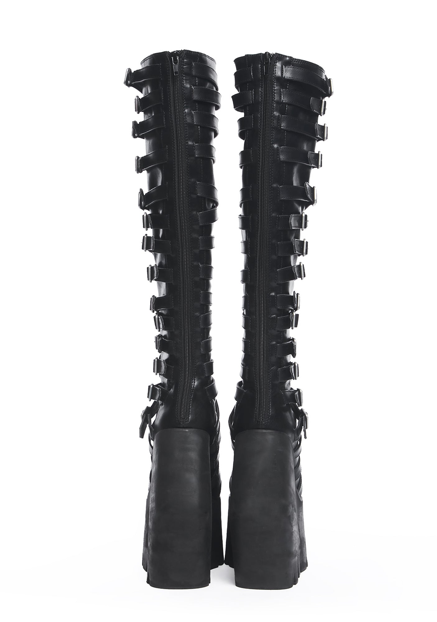 Womens Twill Velcro Platform Boots Darker Waves - Gray