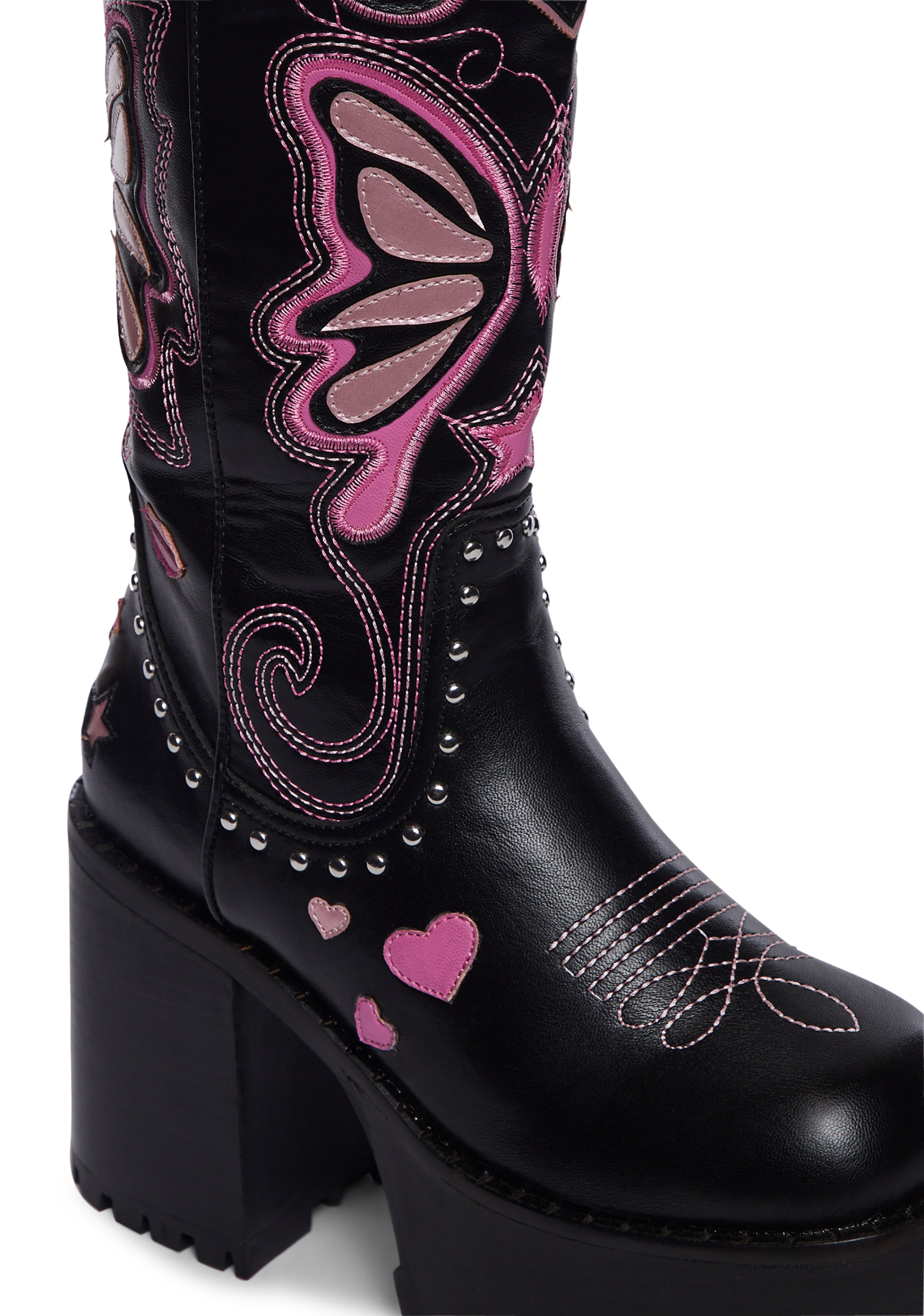 Dolls Kill x Bratz Embroidered Butterfly Platform Boots