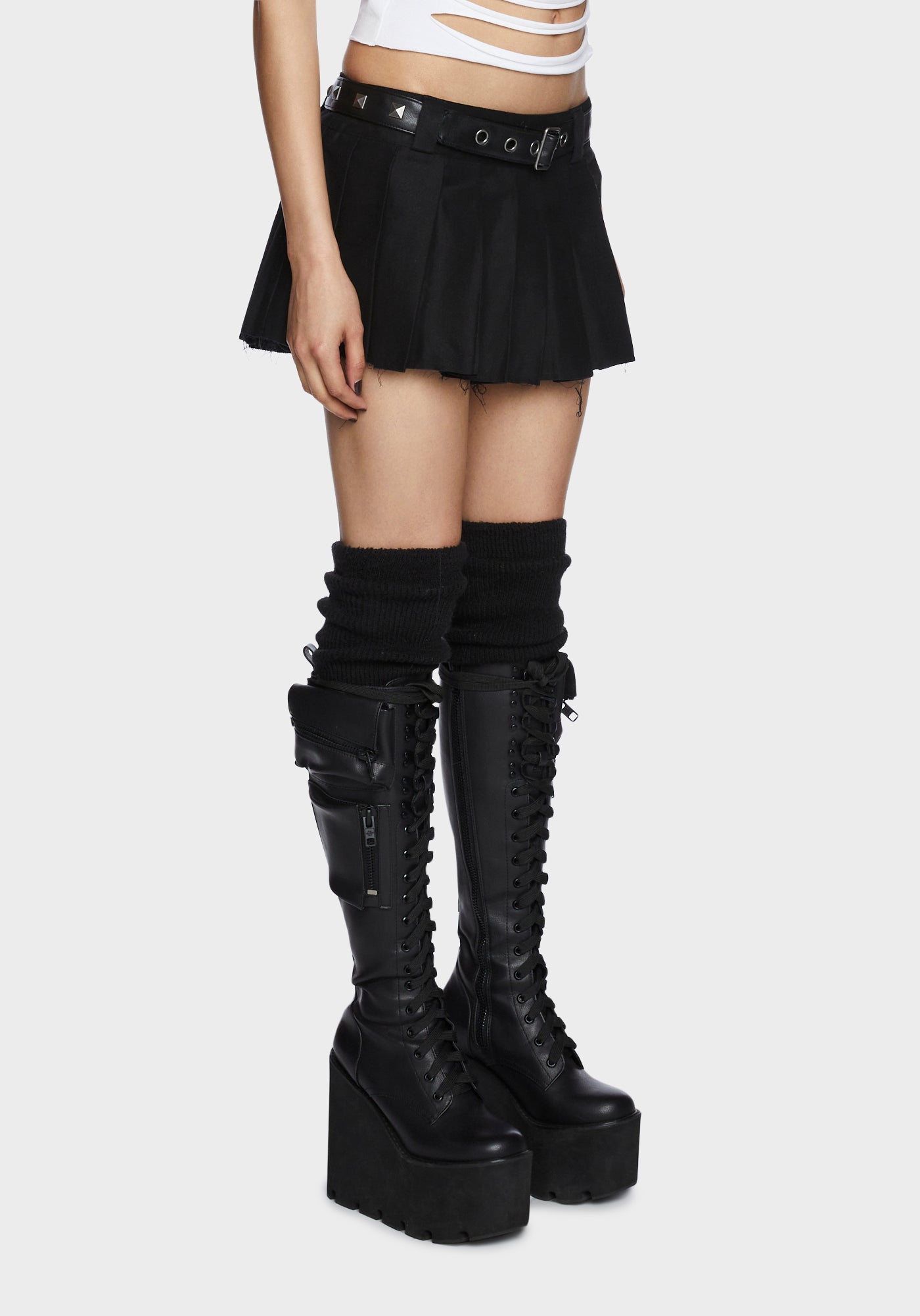 Current Mood Micro Mini Pleated Skirt Black Dolls Kill
