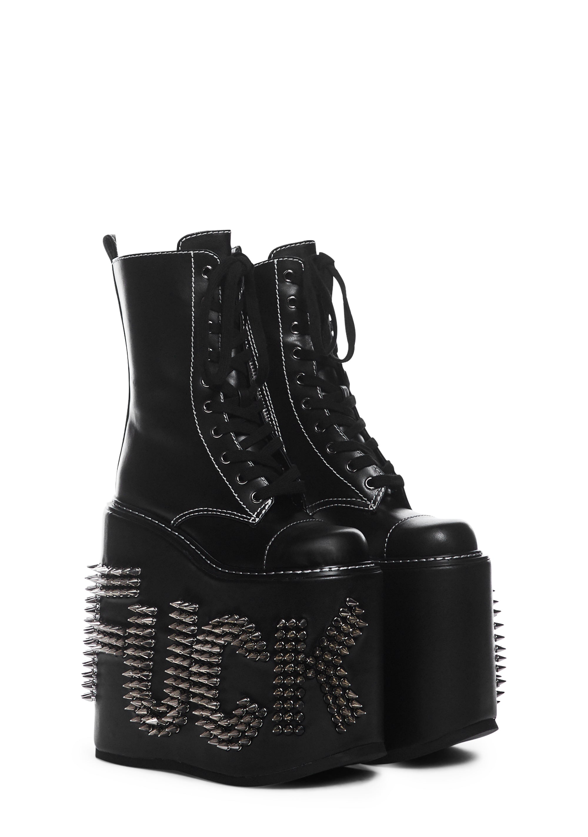 Current Mood Fuck Off Mega Platform Boots Black Dolls Kill