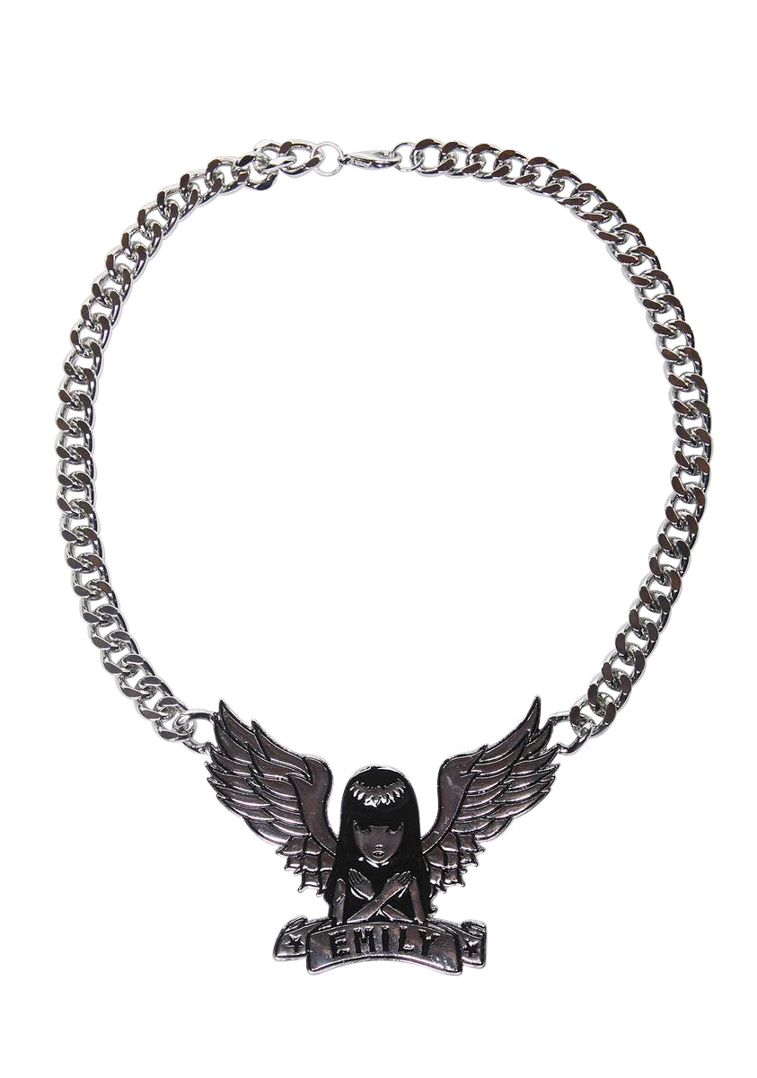 Black angel necklace hot sale