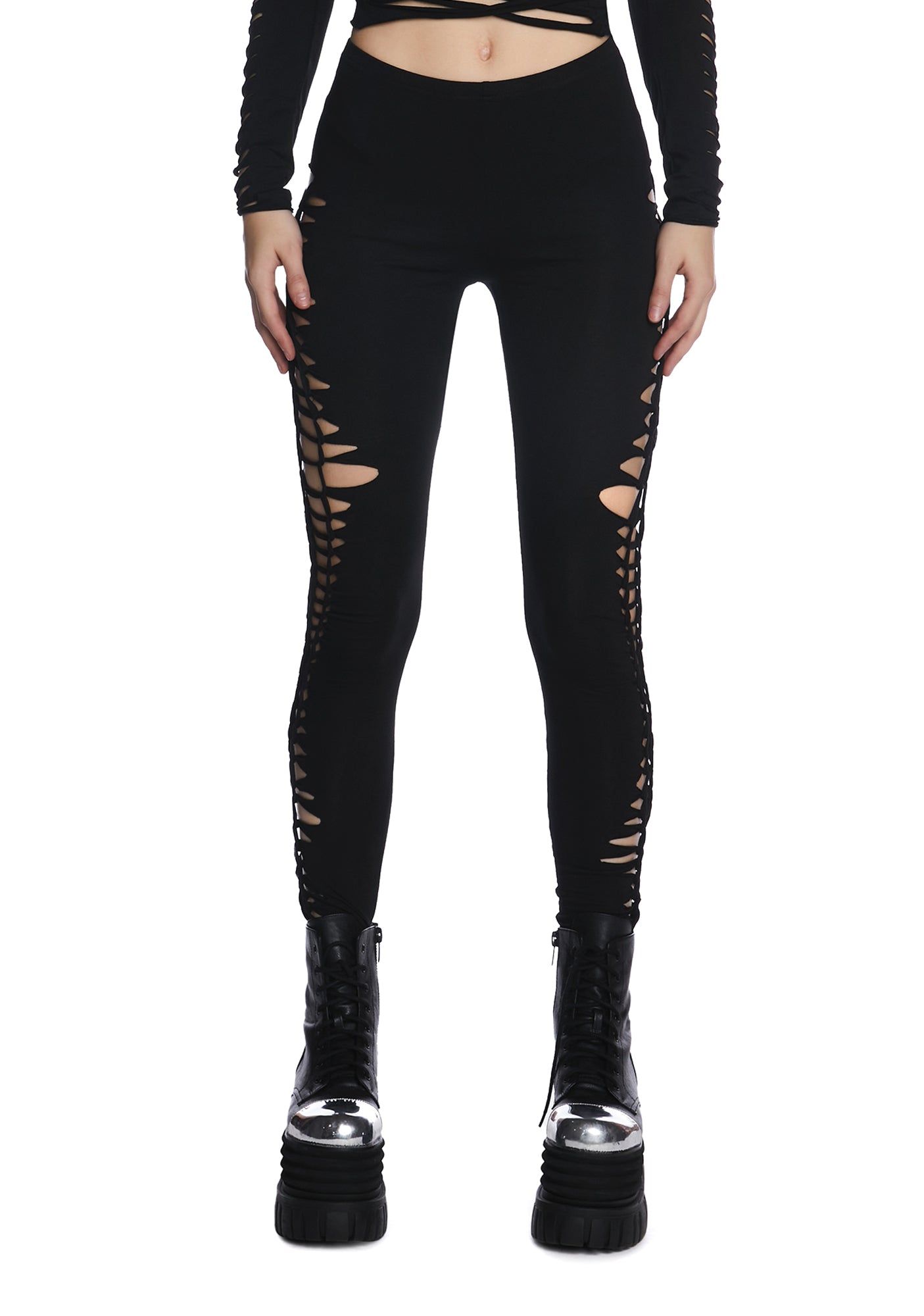 Deviant Curfew Cut-Out Leggings Current Mood,New Products : American Fashion Style Bags On Sale