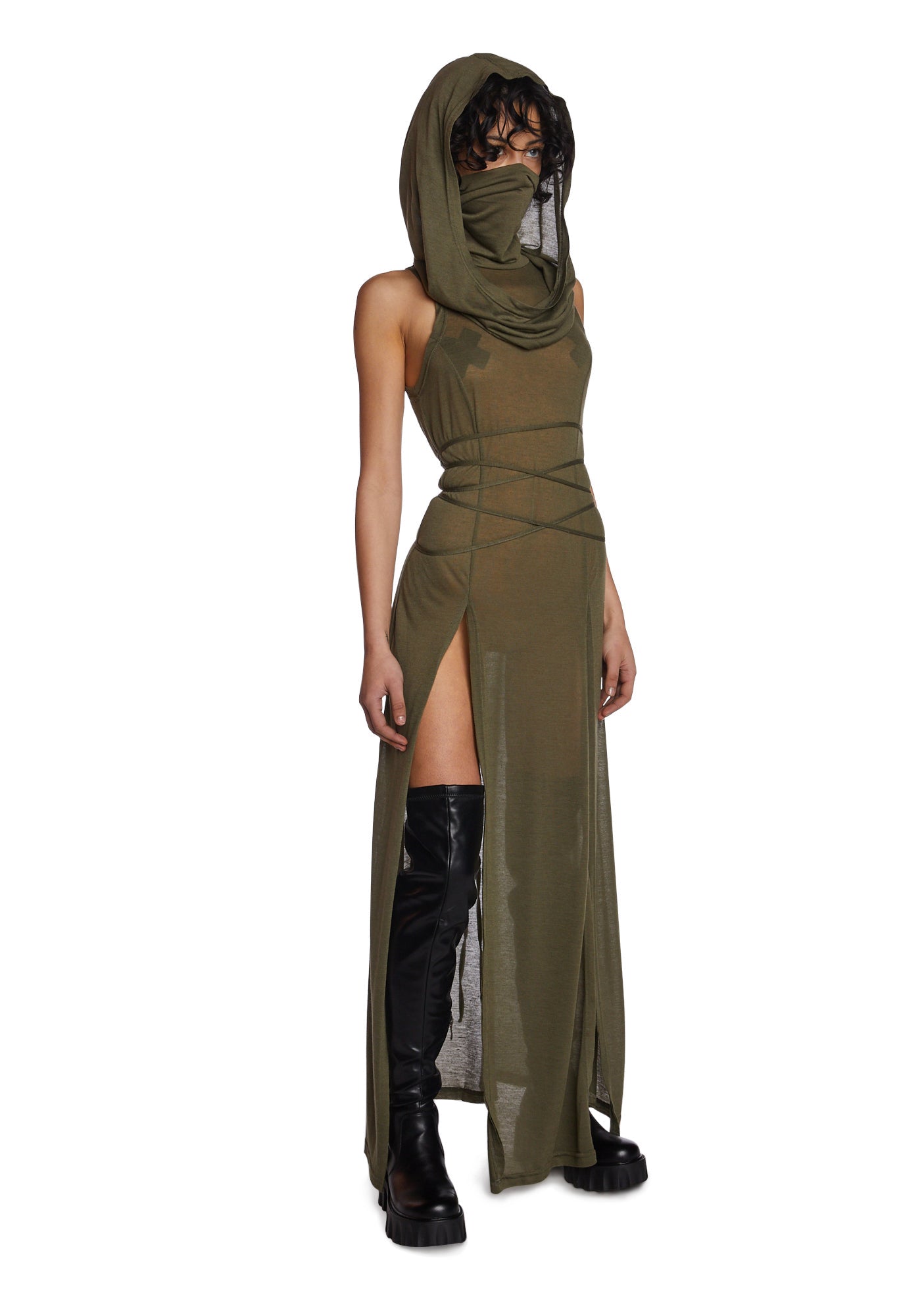 green hooded dress Echo Slit Maxi Color:Neon Pink forward woman jacquard Girl's Floral Hoodie Dress