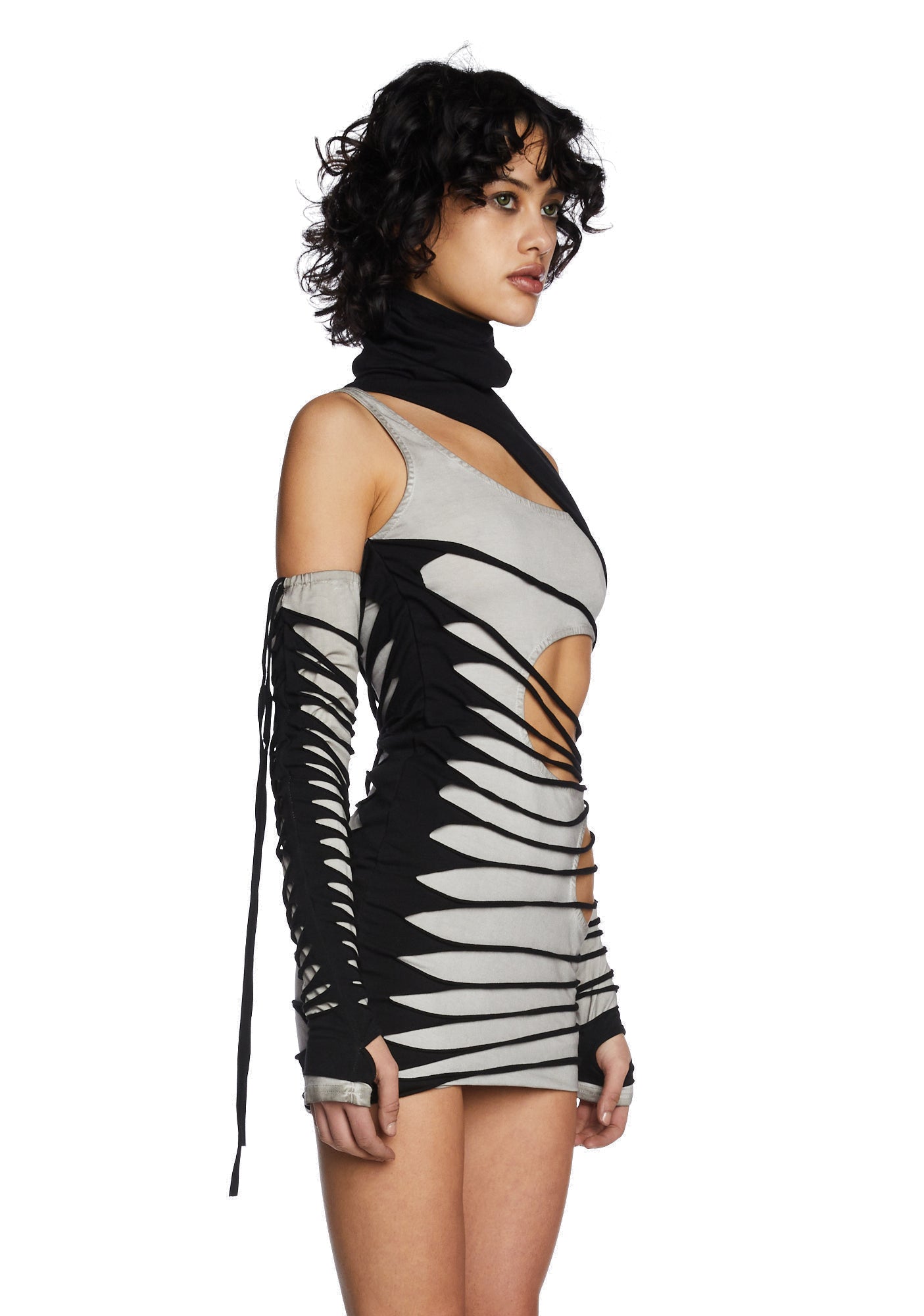 Echo Shredded Dress And Gloves Set