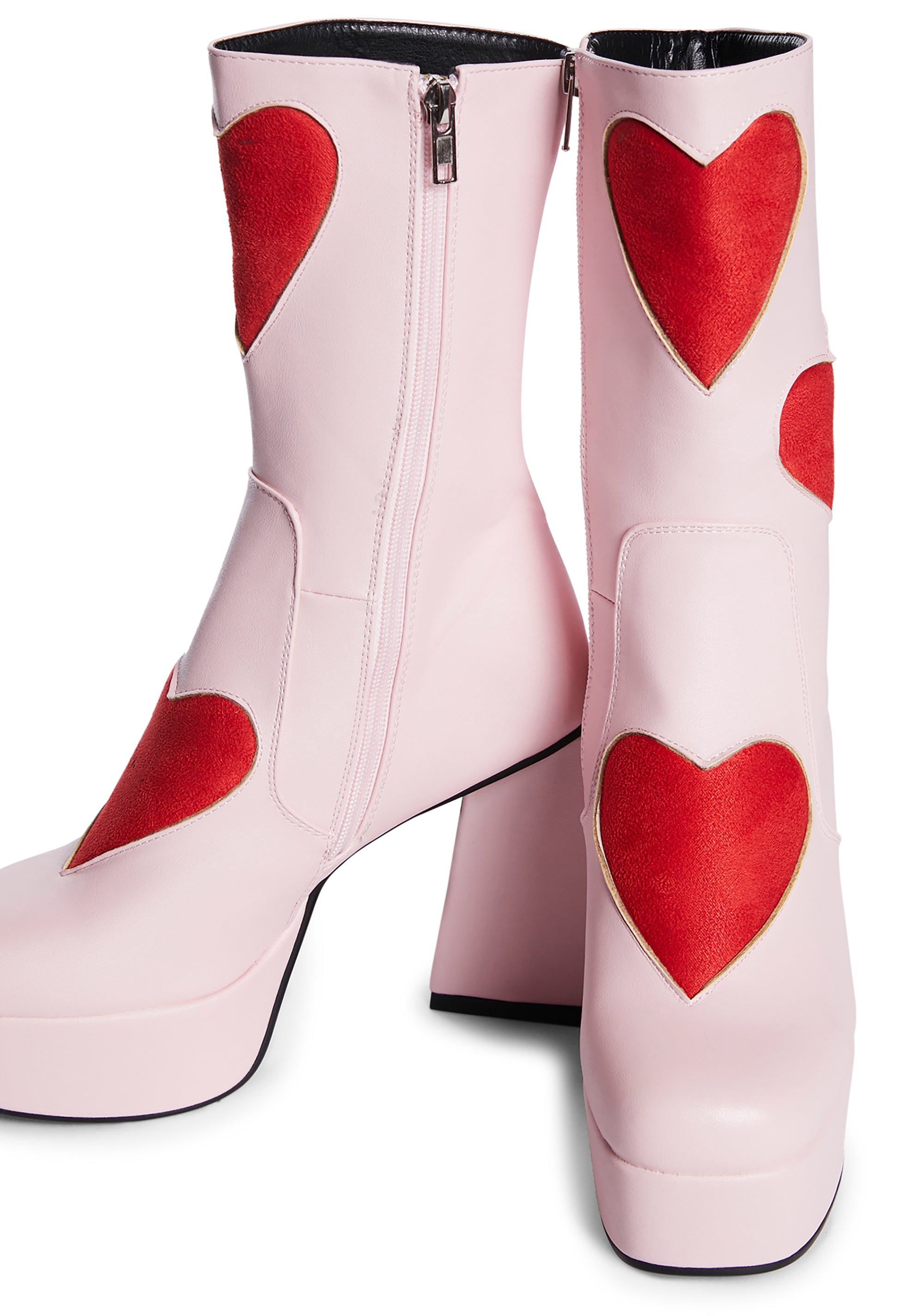 Lamoda Heart Platform Ankle Boots Pink – Dolls Kill